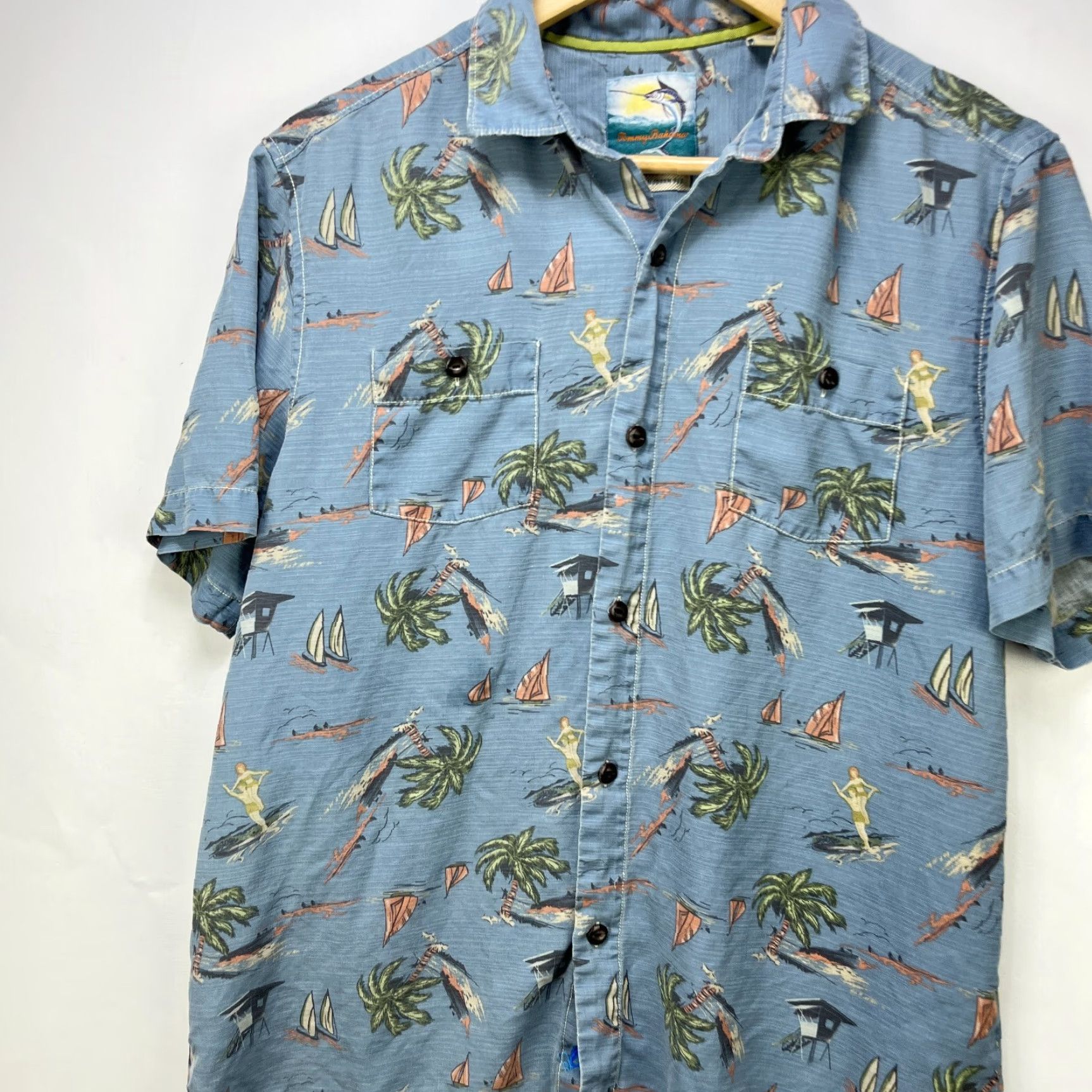 Tommy Bahama VINTAGE Tommy Bahama Silk Short Sleeve Button-Up Island Modern Fit Small Shirt Mens Size US S / EU 44-46 / 1 - 2 Thumbnail