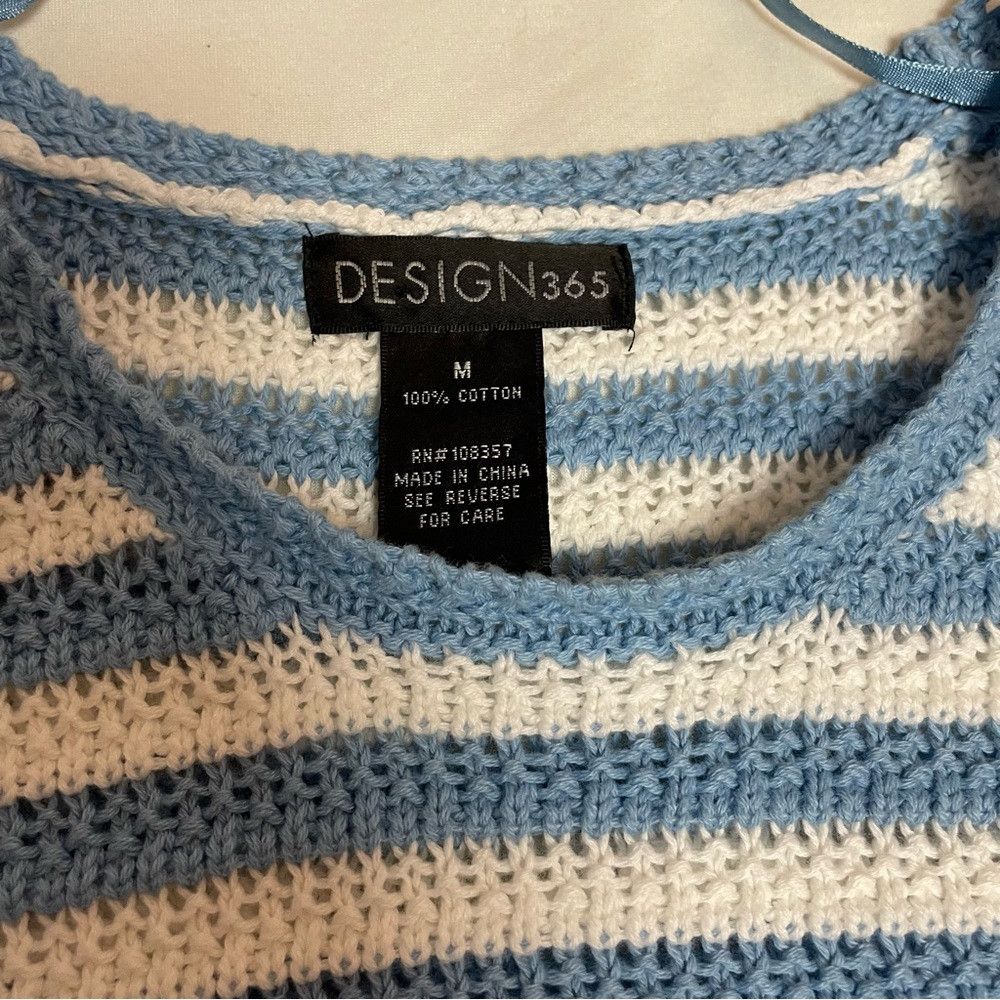 Other NWT New Design 365 Striped Blue White Cotton Knit Top Size Size M / US 6-8 / IT 42-44 - 7 Thumbnail