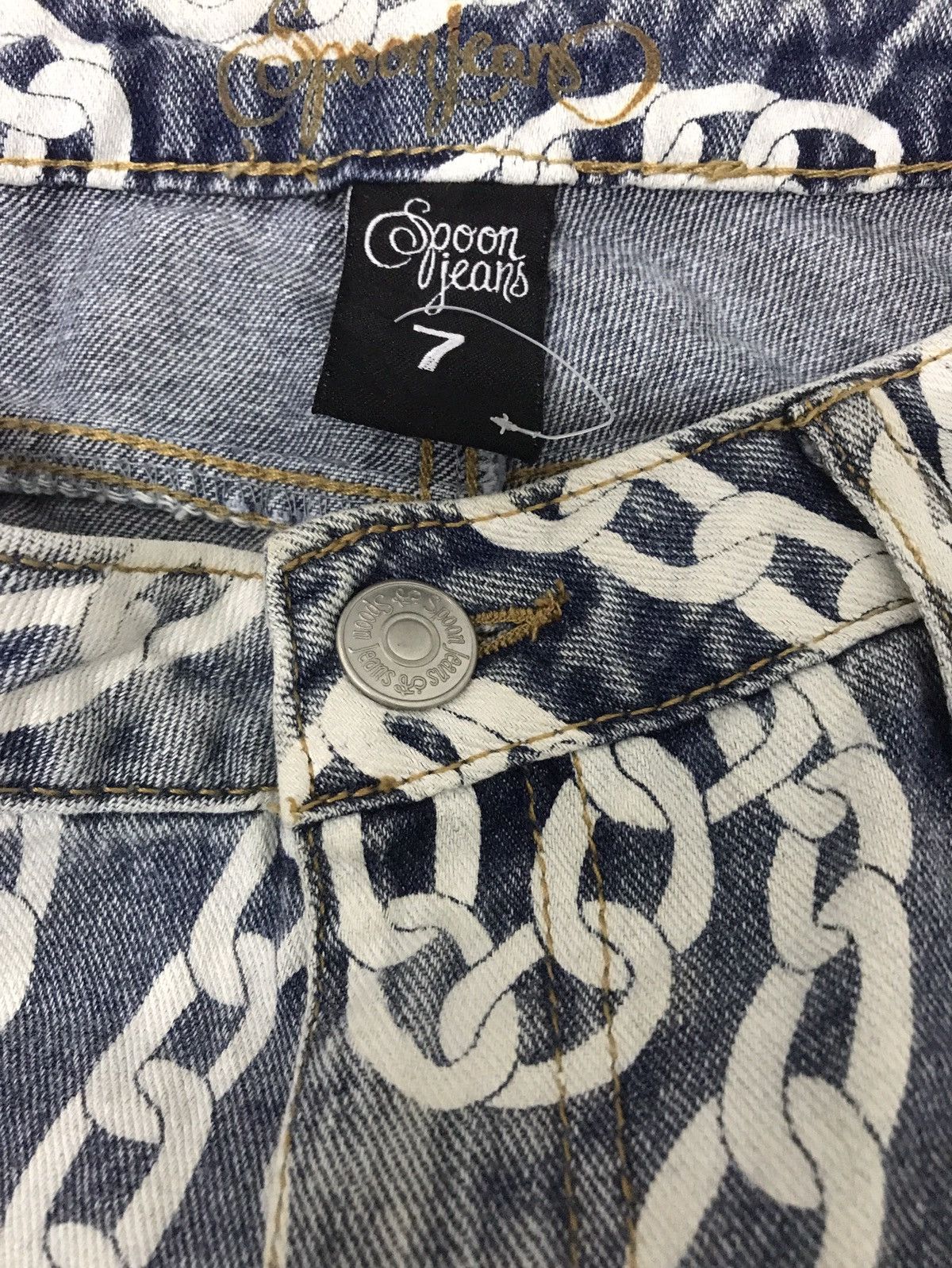 Japanese Brand spoon jeans distress chain ovp design Size US 30 / EU 46 - 3 Thumbnail