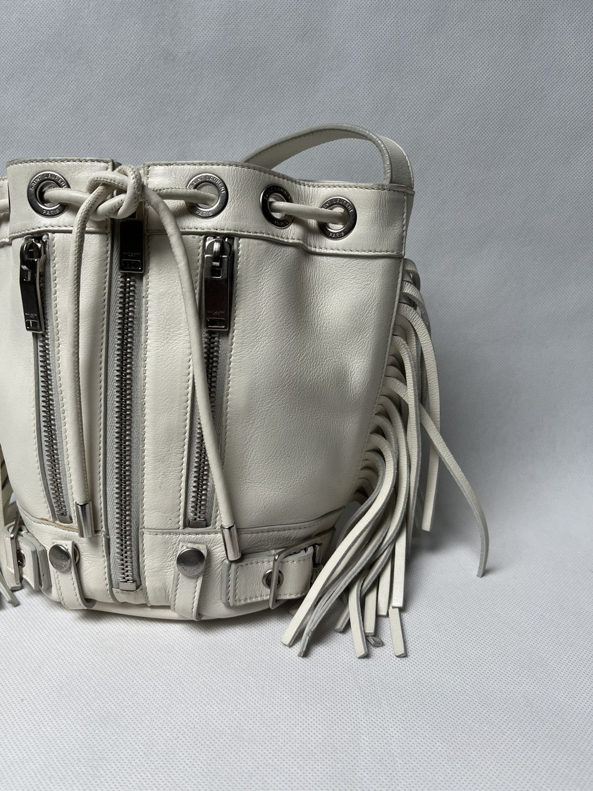 Saint Laurent Paris Saint Laurent Paris mini rider white zipper shoulder bag Size ONE SIZE - 3 Thumbnail