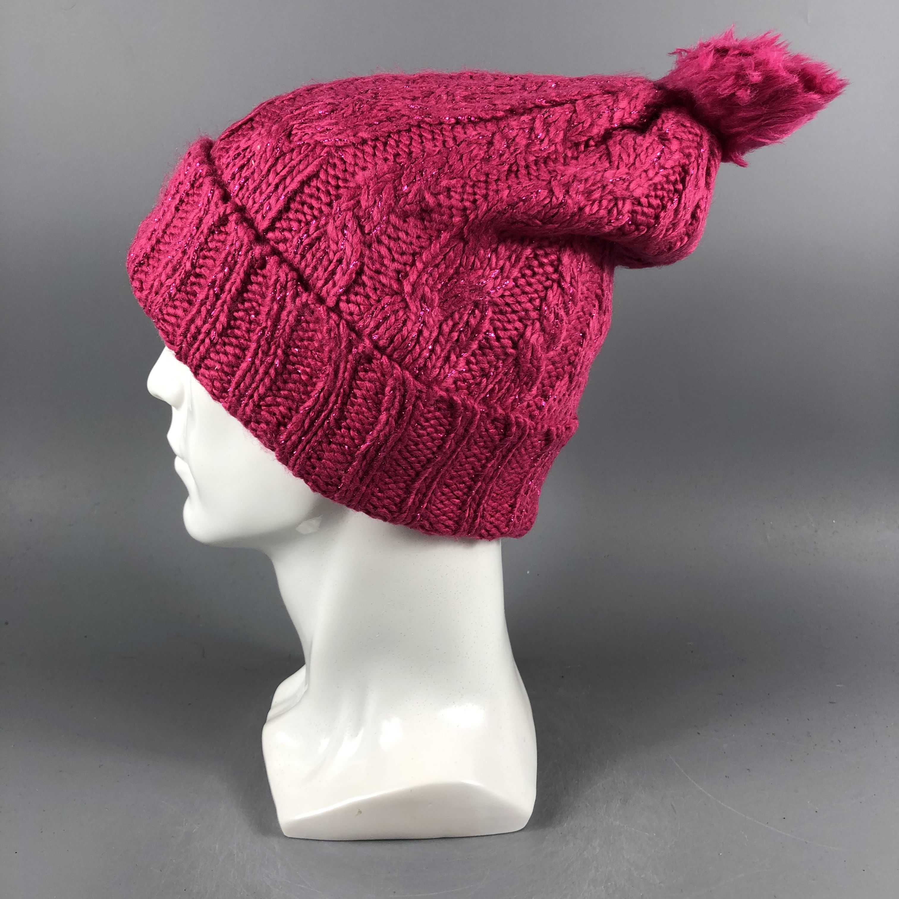 H&M × Vintage Womens H&M Cable Knit Pompom Beanie Snow Hat Snow Cap -D1216 Size ONE SIZE - 1 Thumbnail