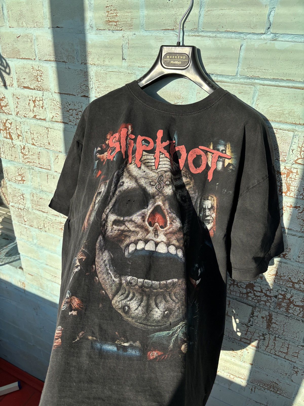 Vintage crazy distressed fade vintage slipknot t-shirt rock 90s Size US XL / EU 56 / 4 - 2 Thumbnail