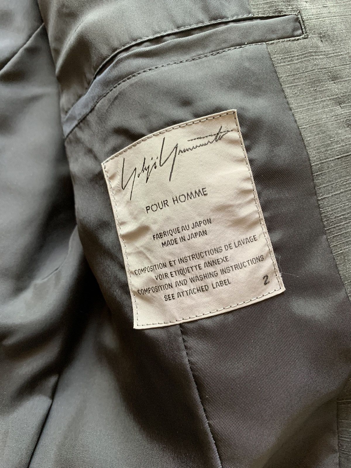 $3.5K YOHJI YAMAMOTO pour HOMME (2) black shantung pure silk