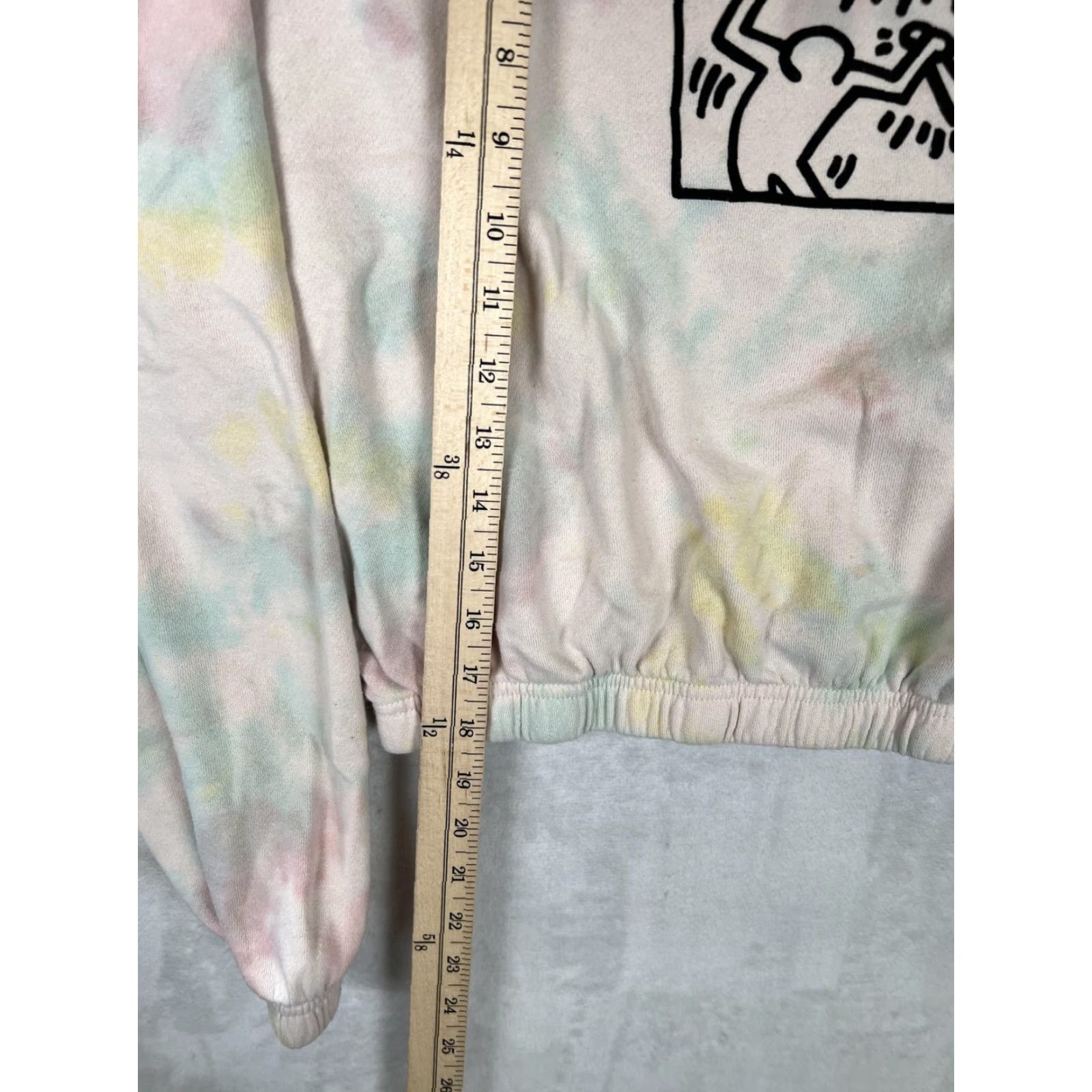 Vintage Keith Haring Hoodie Womens L Tie-Dye Fleece Pullover Graphic Batik Art Crew Neck Hooded I Imagine Size L / US 10 / IT 46 - 3 Thumbnail