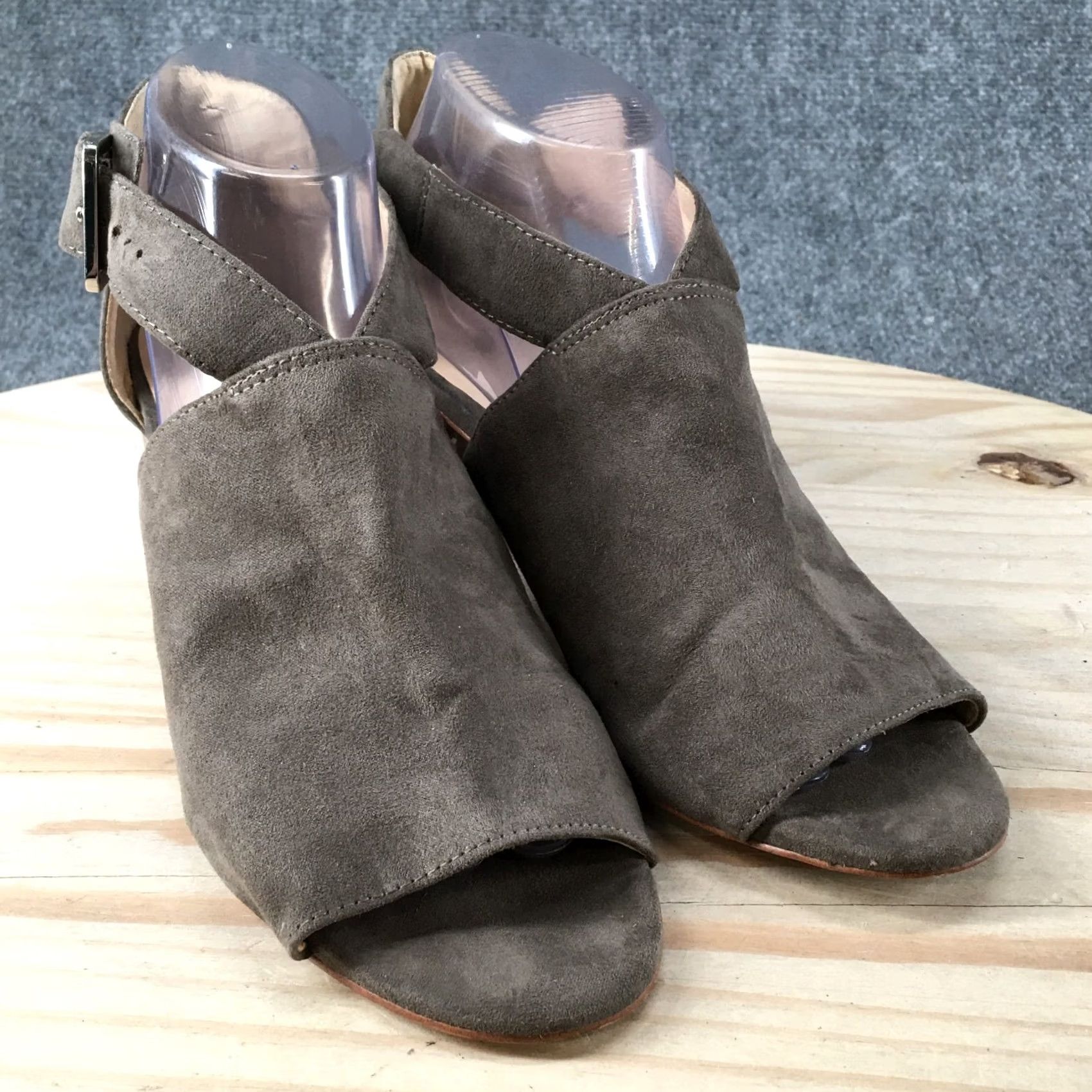 Nine West Nine West Groovy Go Casual Peep Toe Ankle Strappy Brown Suede Womens 9 M Heel Block Shoes Size US 9 / IT 39 - 3 Thumbnail