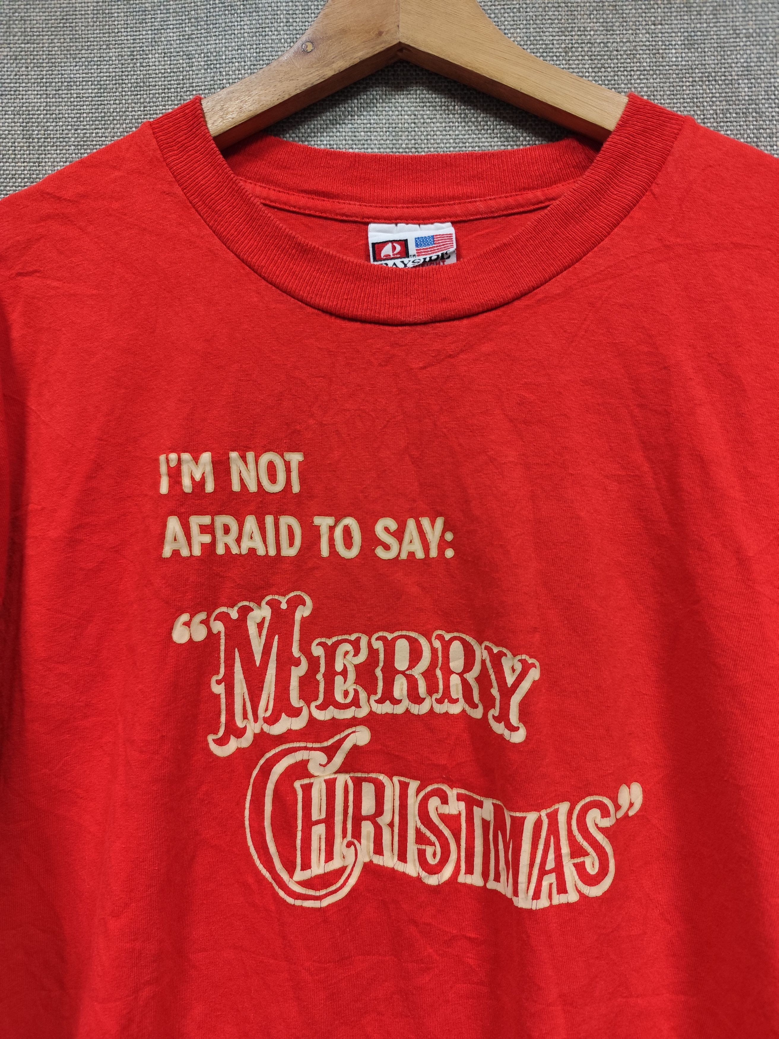 Vintage Vintage 90s t shirt I'm not afraid to say merry christmas Size US XL / EU 56 / 4 - 2 Thumbnail