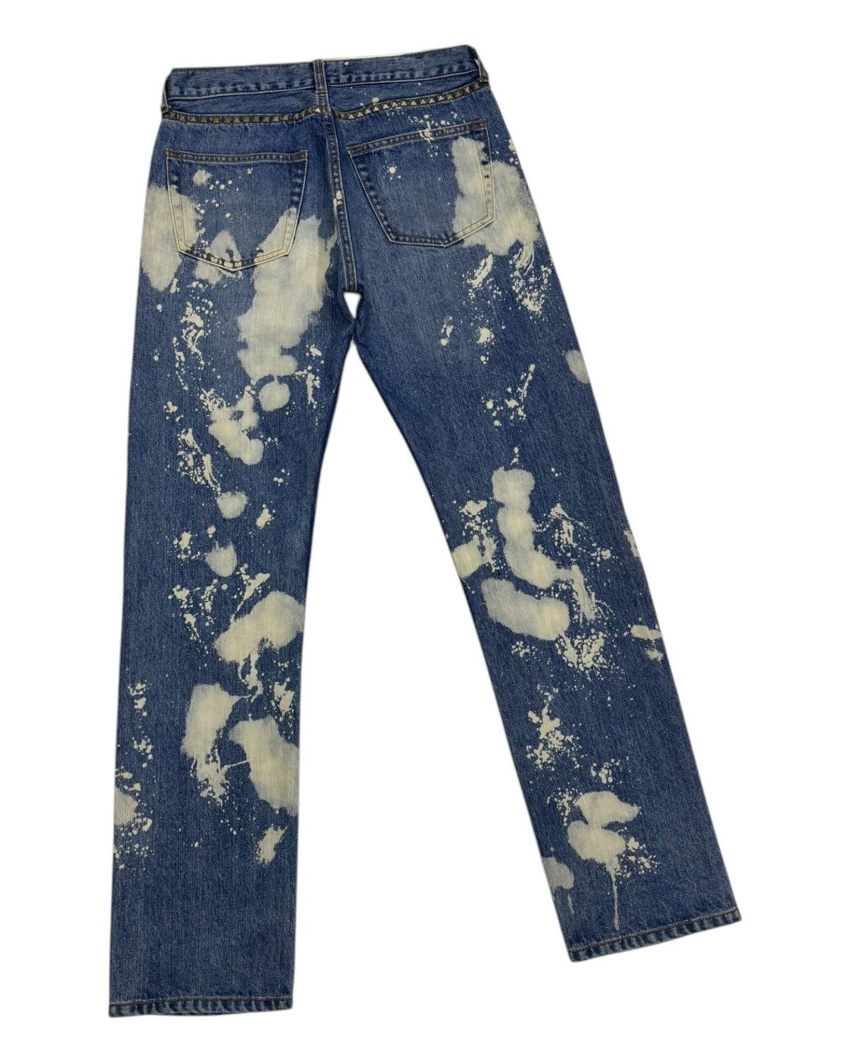 If Six Was Nine × Isamu Katayama Backlash × Yasuyuki Ishii RARE! Metal Studded Bleach Jeans Soareak Straight Jeans Size US 29 - 6 Thumbnail