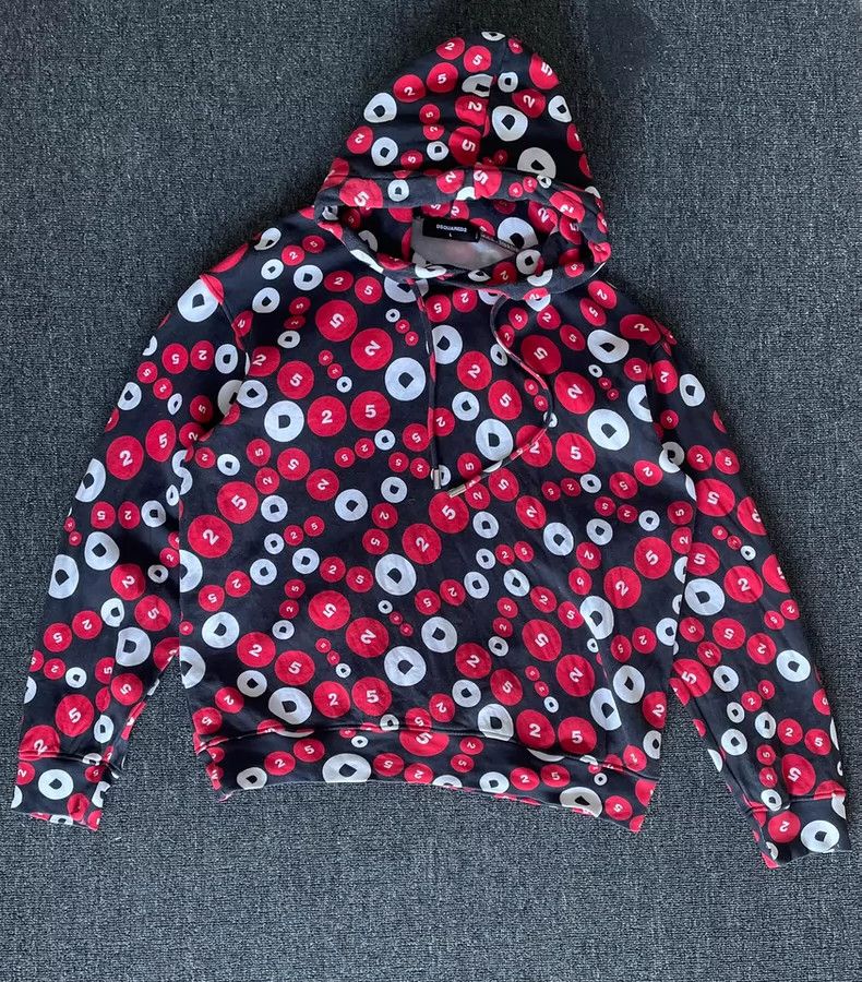 Dsquared2 DSquared2 Red Patterned Hoodie Sweatshirt-yf Size US L / EU 52-54 / 3 - 1 Thumbnail