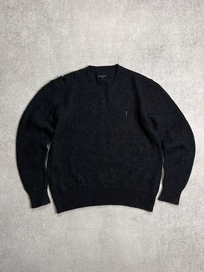 VINTAGE ALLSAINTS DISTRESSED KNIT SWEATER Y2K S