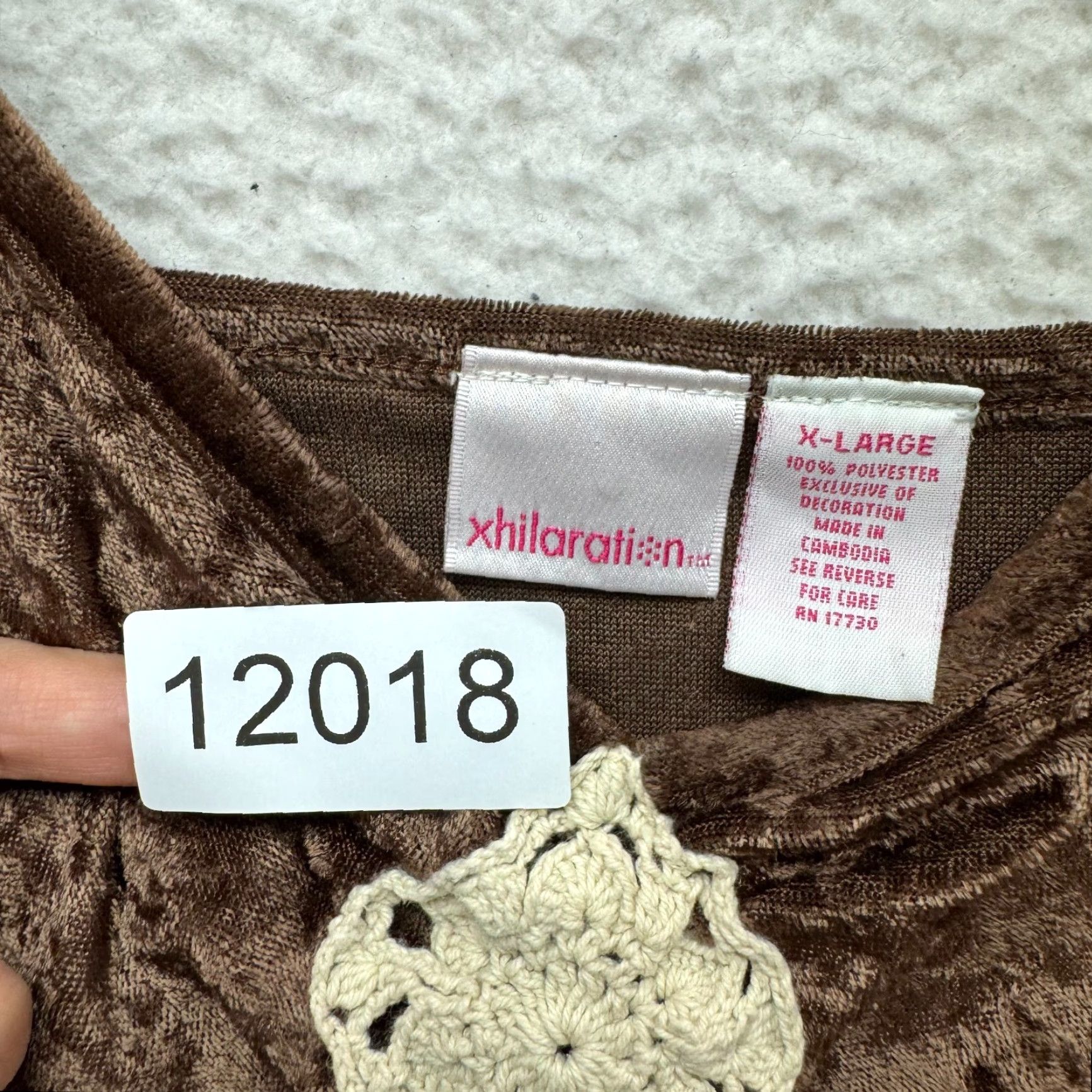 Vintage VINTAGE Xhilaration Camisole Top XL Brown Crushed Velvet Grunge Boho Fairy Shirt Womens Size XL / US 12-14 / IT 48-50 - 7 Thumbnail