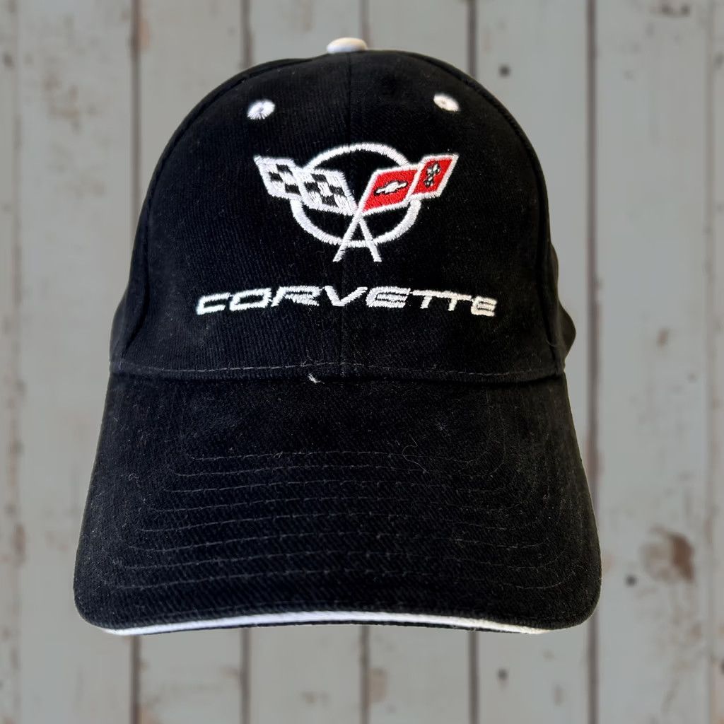 Vintage VINTAGE Corvette Hat Unisex Adults Black Cotton Adjustable Strapback Baseball Cap 80s 90s Retro USA Size ONE SIZE - 1 Thumbnail