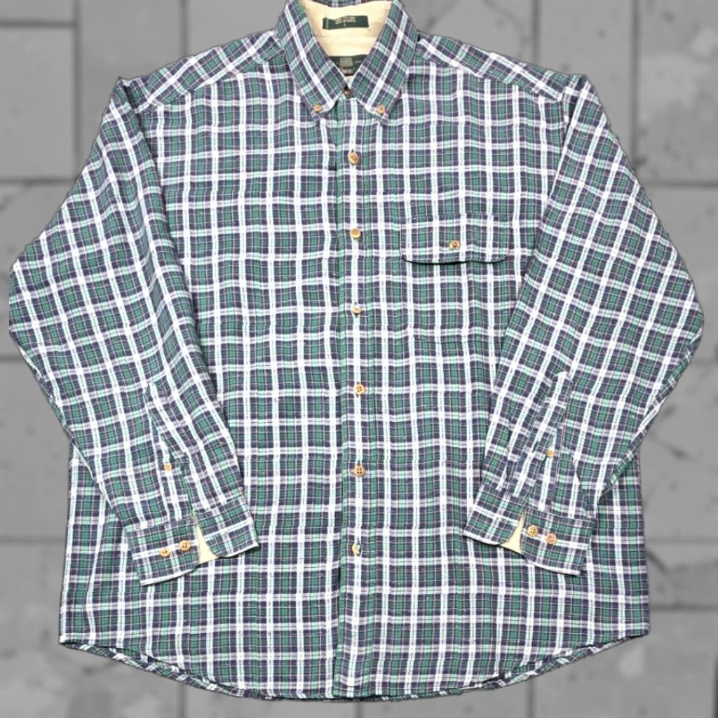 Orvis VTG Orvis Button-Up Mens L Blue Plaid Flannel Southwestern Long Sleeve Shirt Size US L / EU 52-54 / 3 - 1 Thumbnail