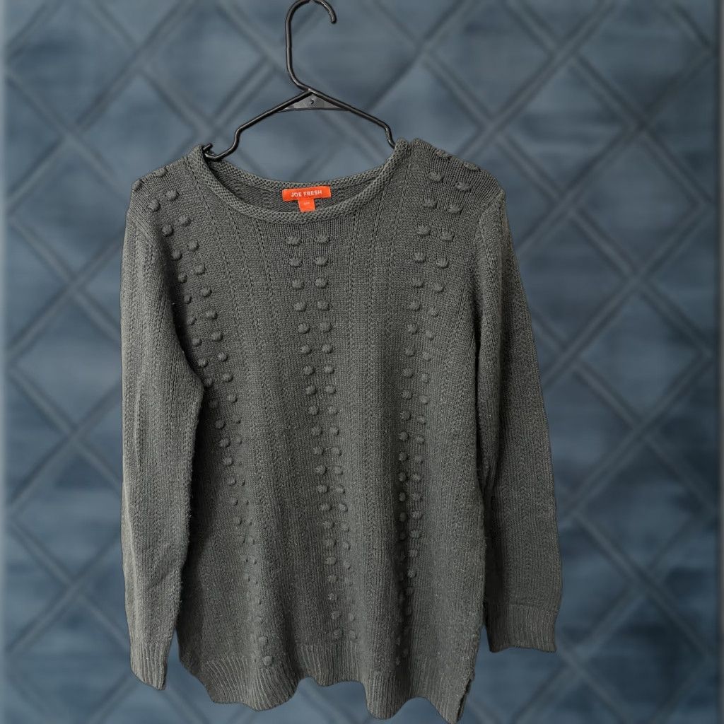 Vintage Joe Fresh Womens Sweater Small Gray Cable-Knit Crew-Neck Pullover Size S / US 4 / IT 40 - 1 Thumbnail