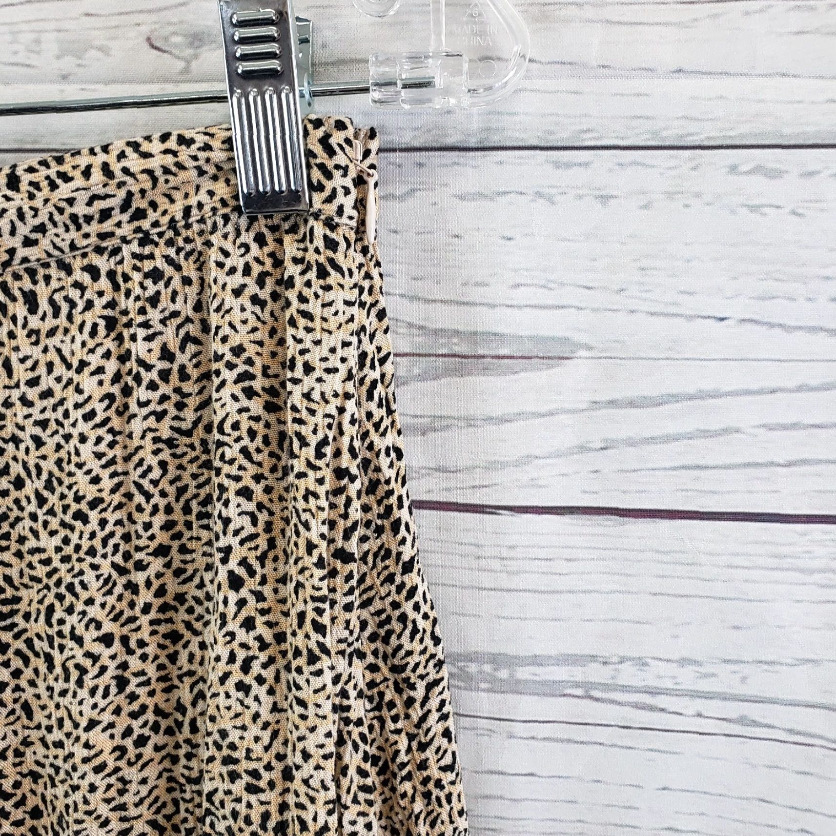 Billabong VINTAGE Billabong Womens Maxi Skirt Sz 31 Brown Black Animal Print Viscose Side Zip Size 24" / US 00 / IT 34 - 3 Thumbnail