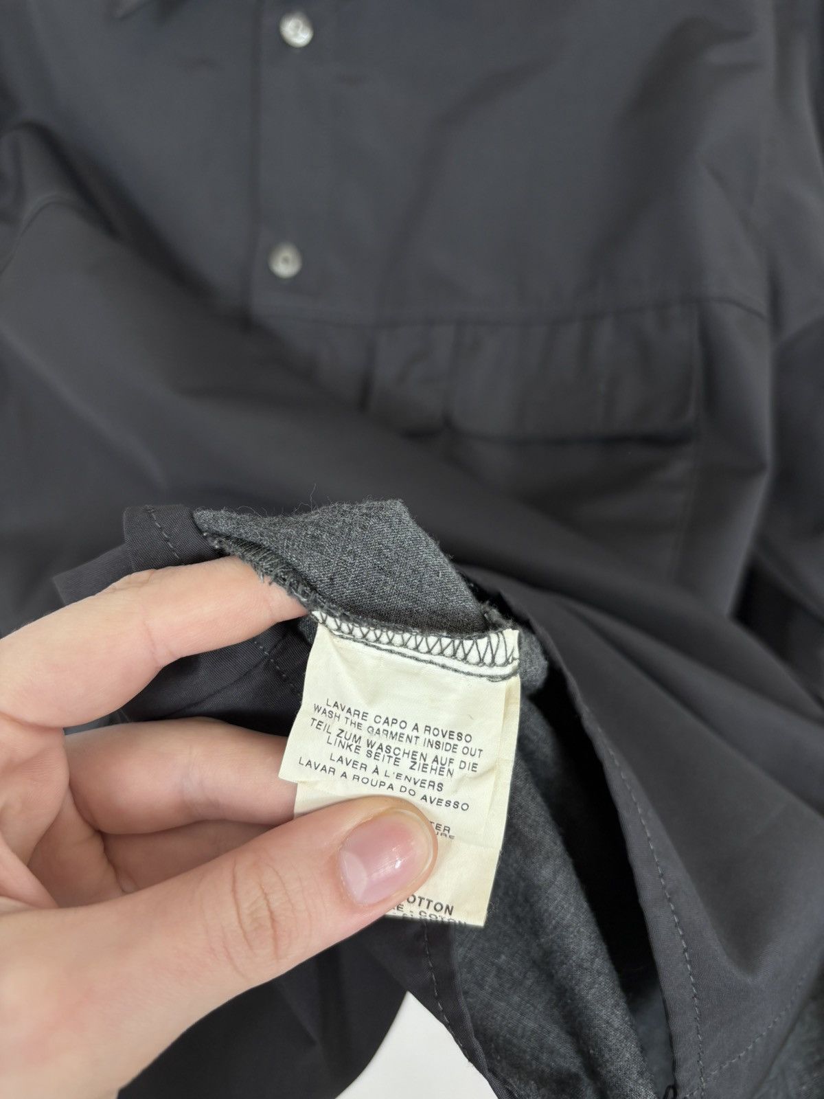 Trussardi Vintage Trussardi Jeans Men’s Navy Grey Long Sleeve Shirt Size US L / EU 52-54 / 3 - 13 Thumbnail