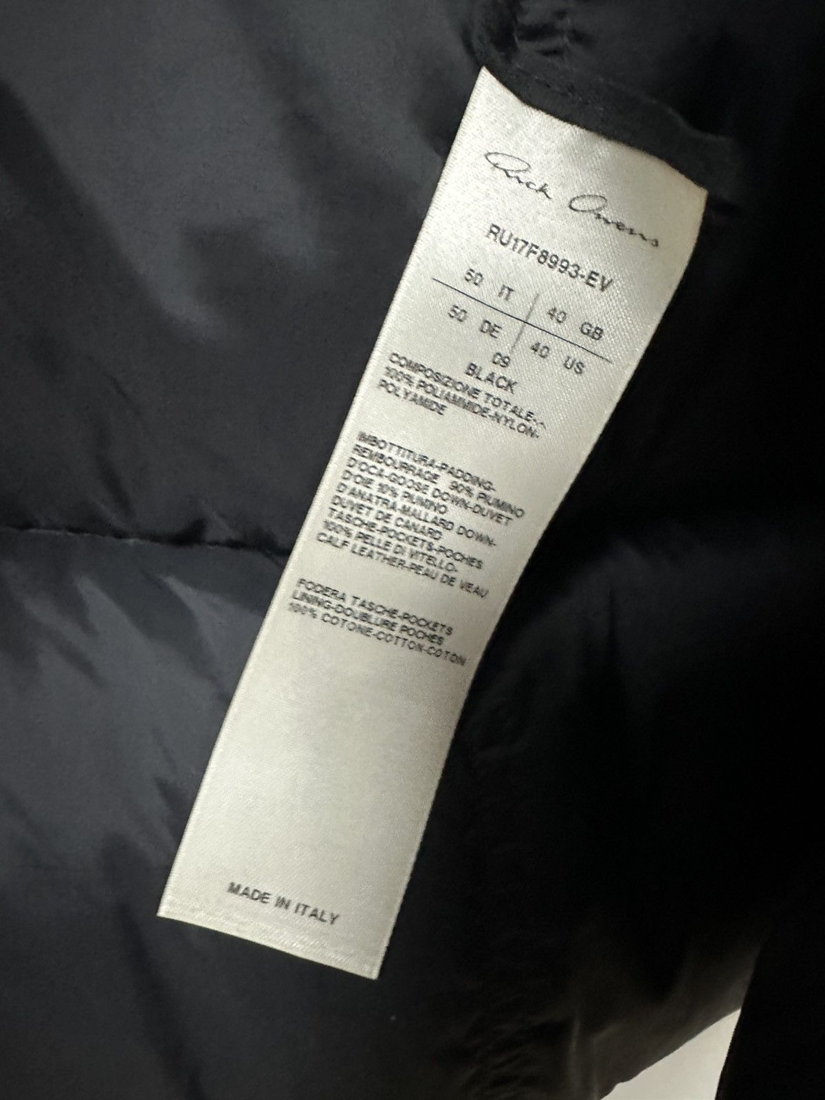 Rick Owens FW17 ‘GLITTER’ Leather Pocket Puffer Jacket Size US M / EU 48-50 / 2 - 8 Thumbnail