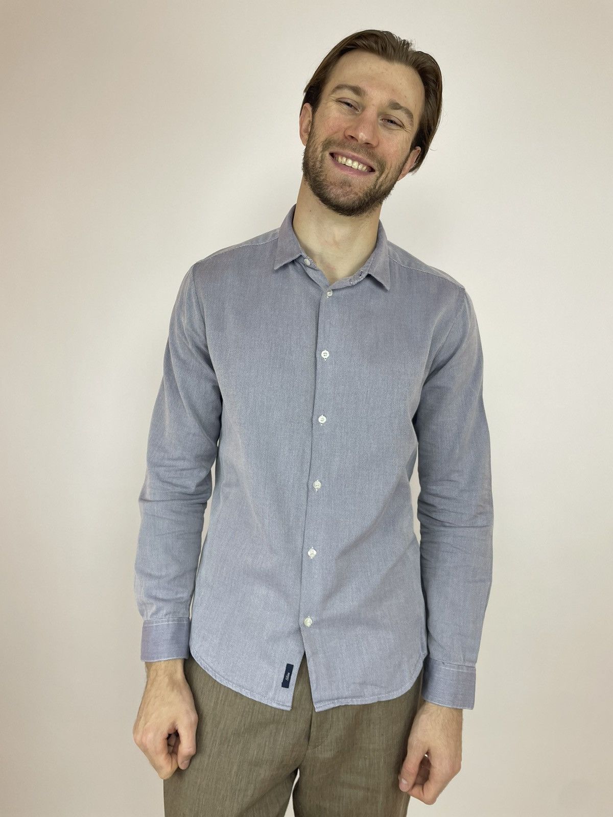 Armani × Giorgio Armani ARMANI JEANS shirt Italian Fabric Blue cotton long sleeve XL Size US XL / EU 56 / 4 - 2 Thumbnail