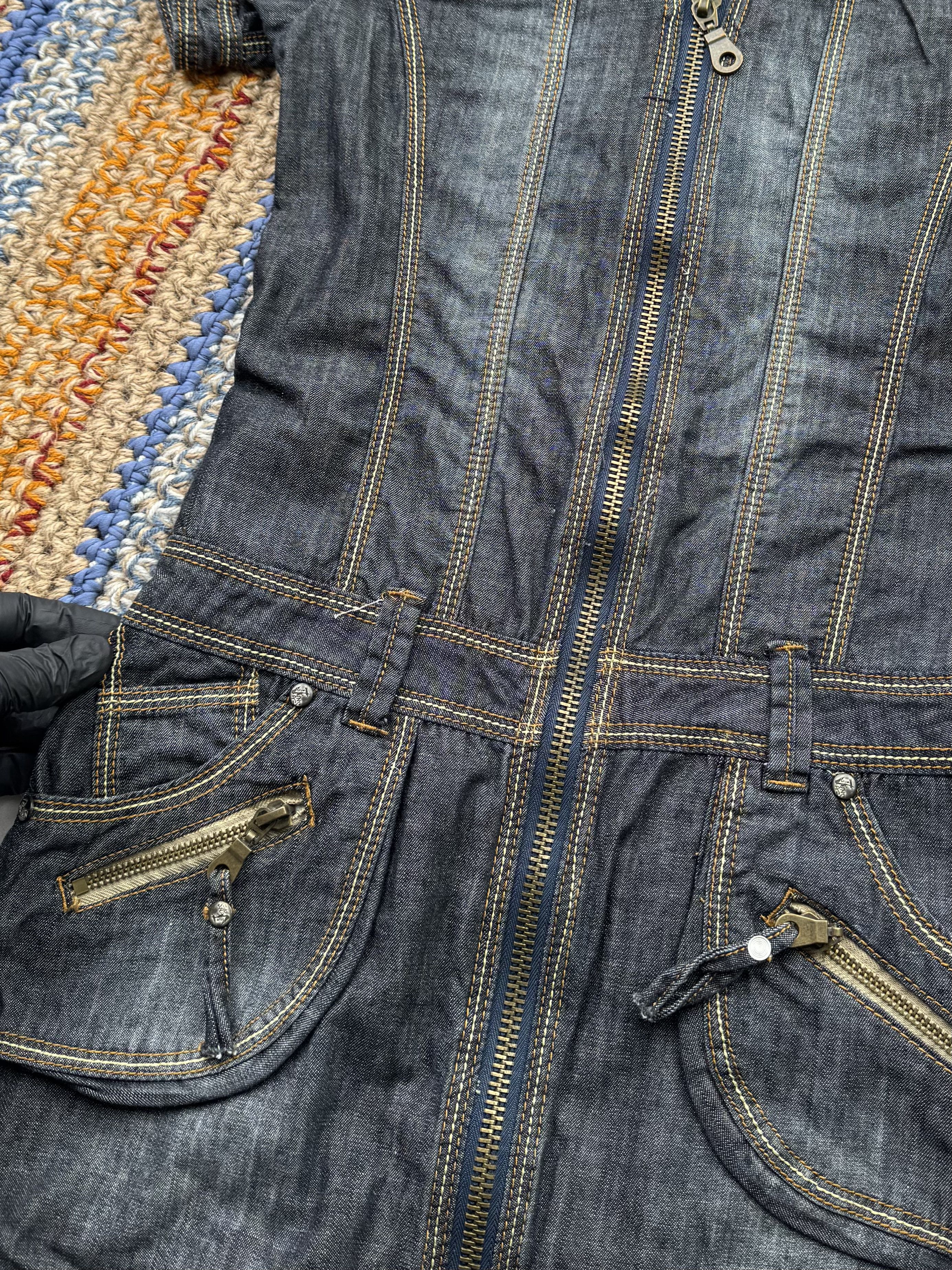 Japanese Brand Vintage Denim Dress With Zipper (E4) Size XS / US 0-2 / IT 36-38 - 4 Thumbnail