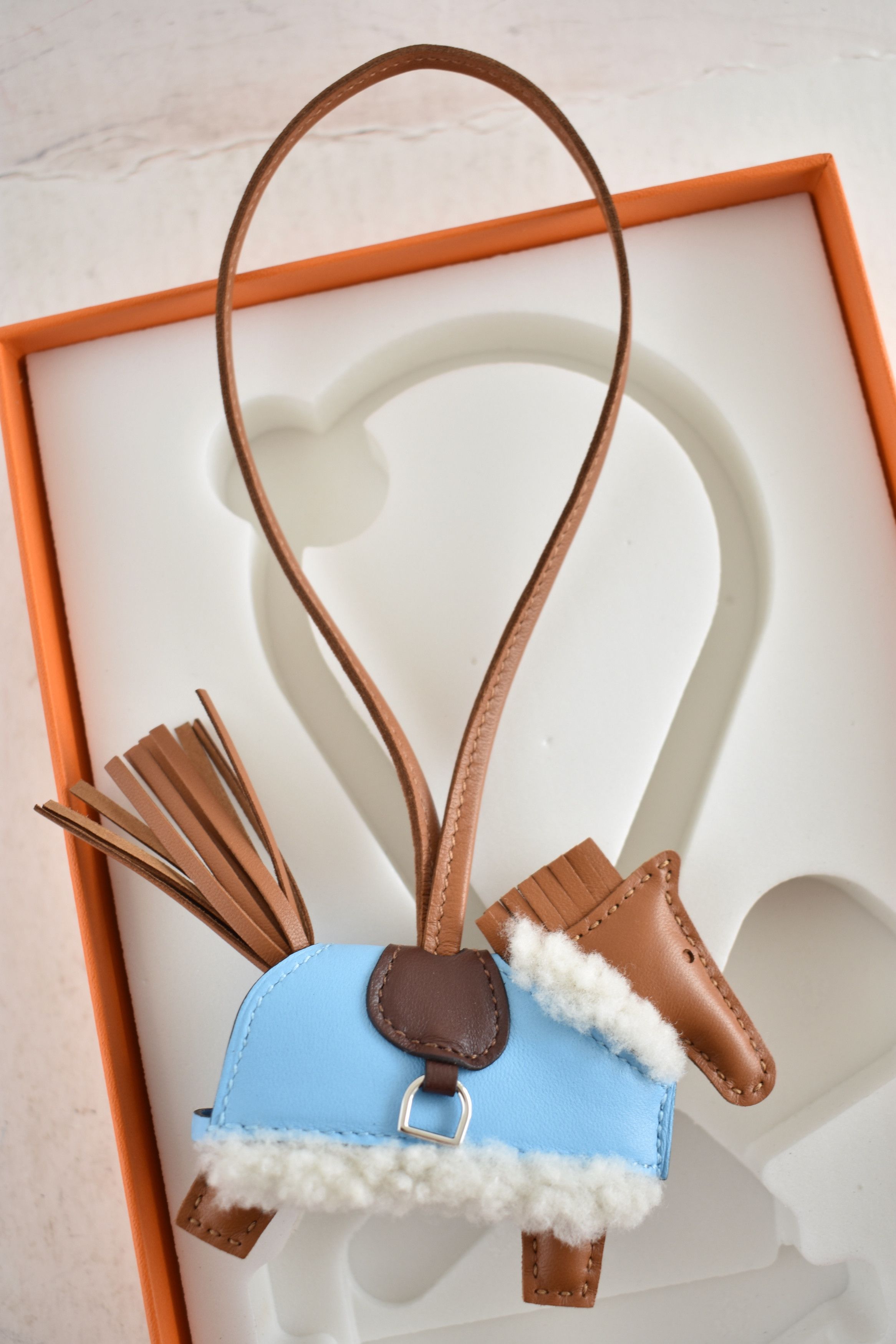 Hermes Hermes Horse Rodeo Plush Blue Celeste Milo Leather Bag Charm Size ONE SIZE - 10 Thumbnail