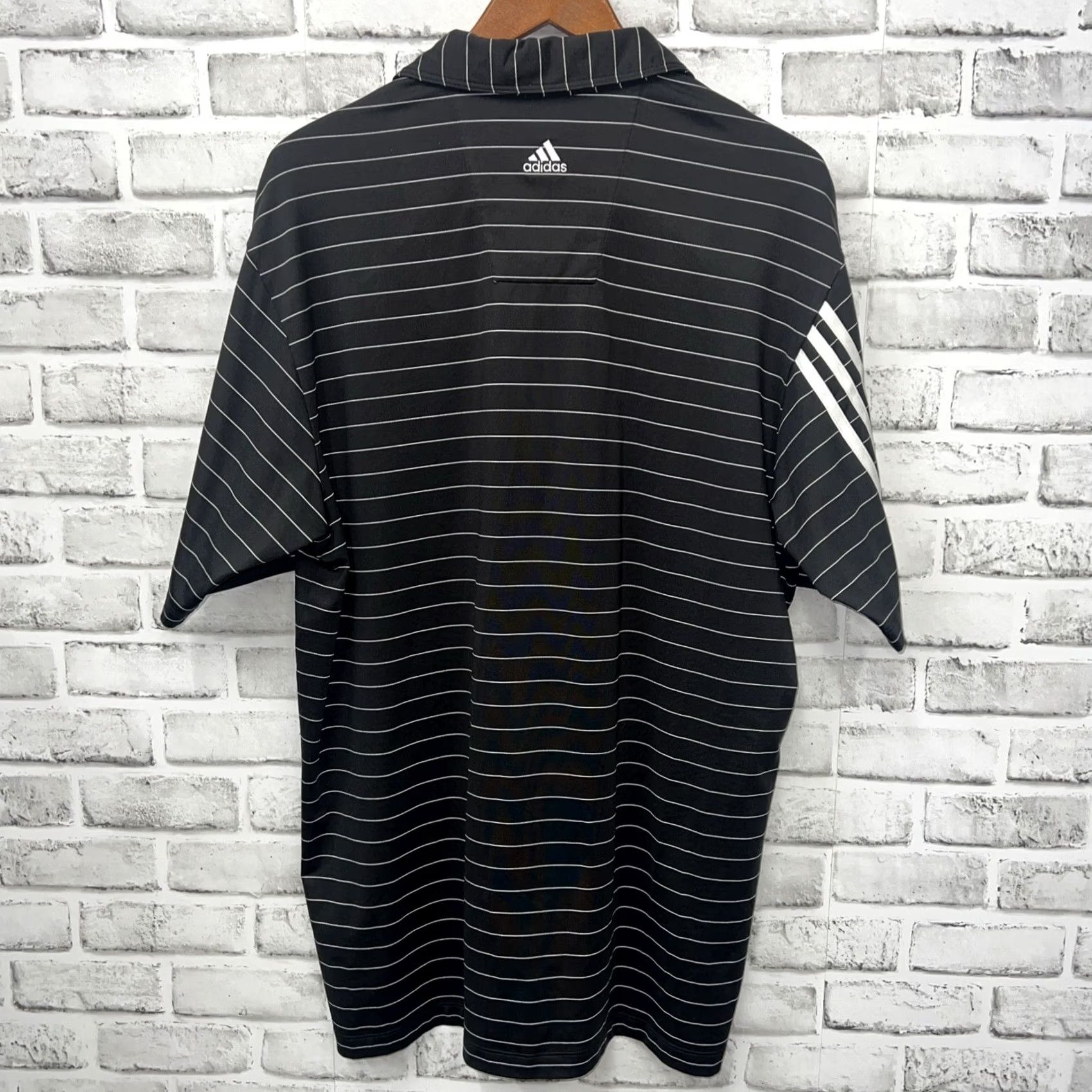 Adidas Adidas Clima Lite Striped Polo Shirt Mens Size M Black Polo ShirtMens M Black Striped Polo Shirt Size US M / EU 48-50 / 2 - 4 Thumbnail