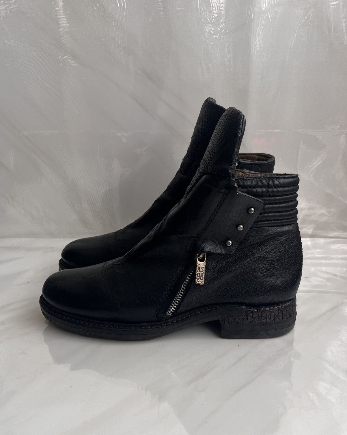 A.S.98 As 98 Airstep Zipper Boho Black Biker distressed boot Size US 8 / IT 38 - 5 Thumbnail