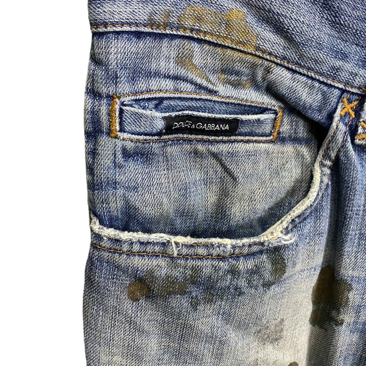 Dolce & Gabbana Dolce & Gabbana paint distressed denim Size US 31 - 6 Thumbnail