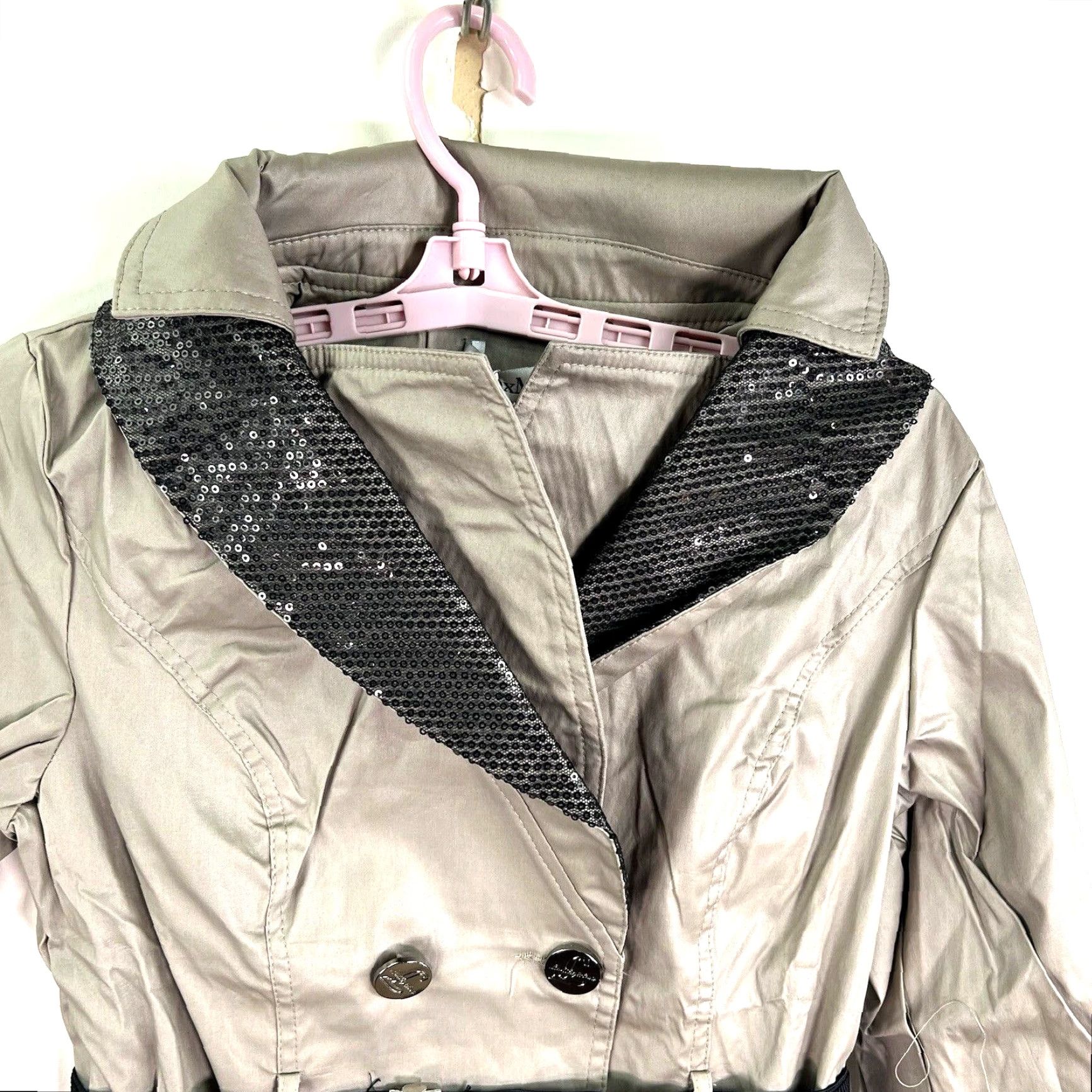 Max Mara Max Mara Beiges Rain Coat Womens Jr Size L Belted Double Breasted Sequin Pockets Lightweight Casual Formal Size L / US 10 / IT 46 - 7 Thumbnail