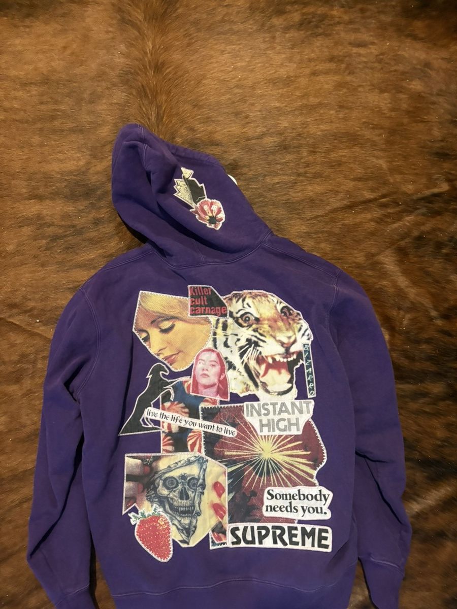 Supreme Supreme Purple Patched Instant High Sweatshirt Size US S / EU 44-46 / 1 - 2 Thumbnail