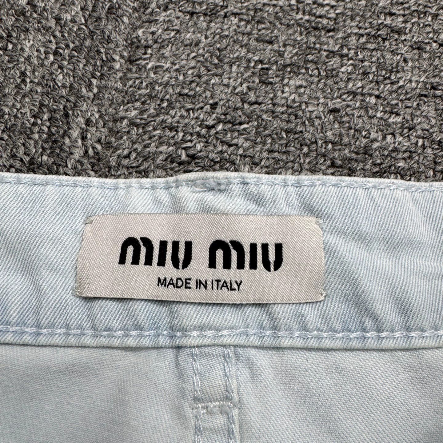 Miu Miu MIUMIU Distressed Embroidered Logo Jeans 25 Size 25" / US 0 / IT 36 - 2 Thumbnail
