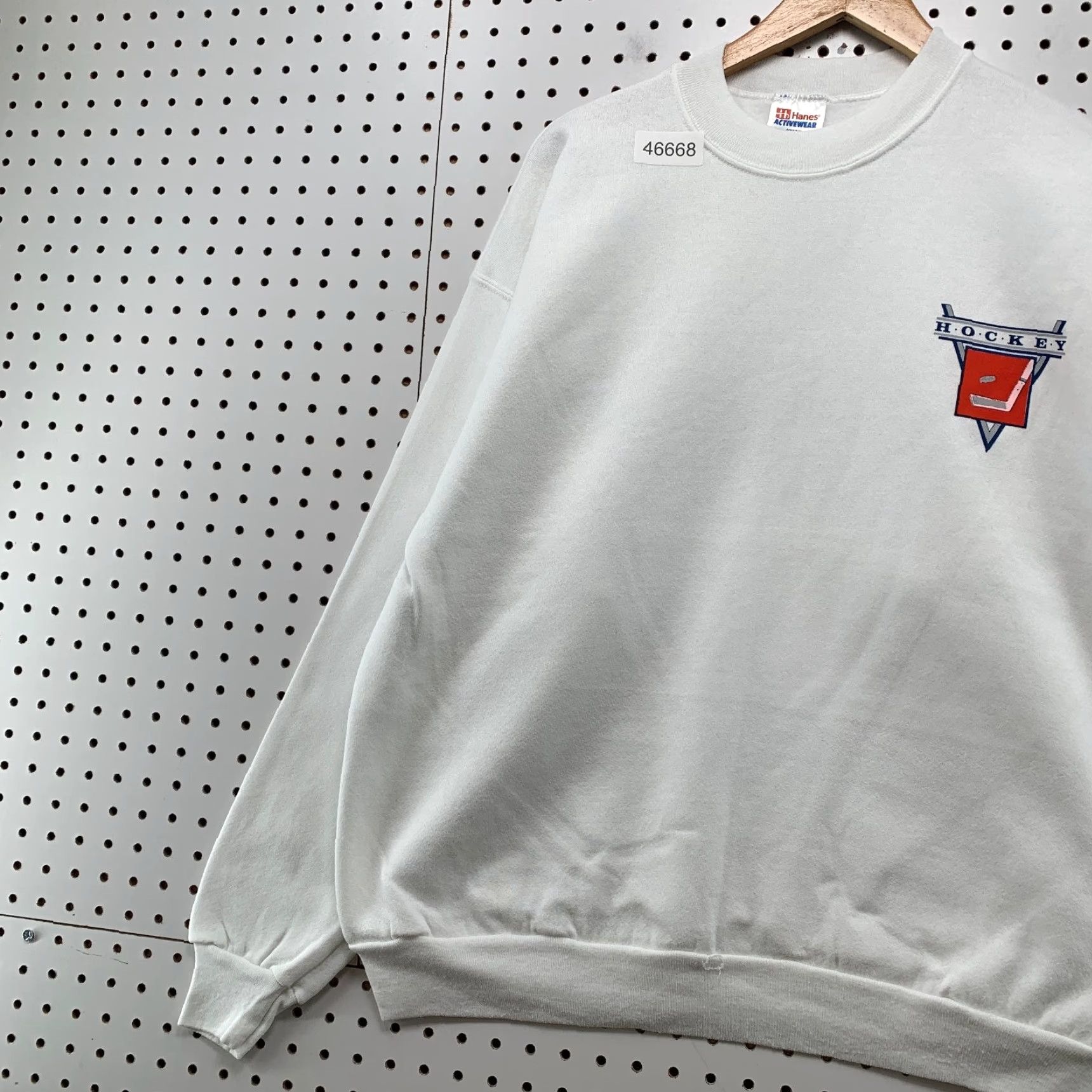 Hanes VINTAGE Hanes Sweatshirt Hockey Mens XL White 90s Knit Fleece Coaches Known Score USA Mens Size US XL / EU 56 / 4 - 5 Thumbnail