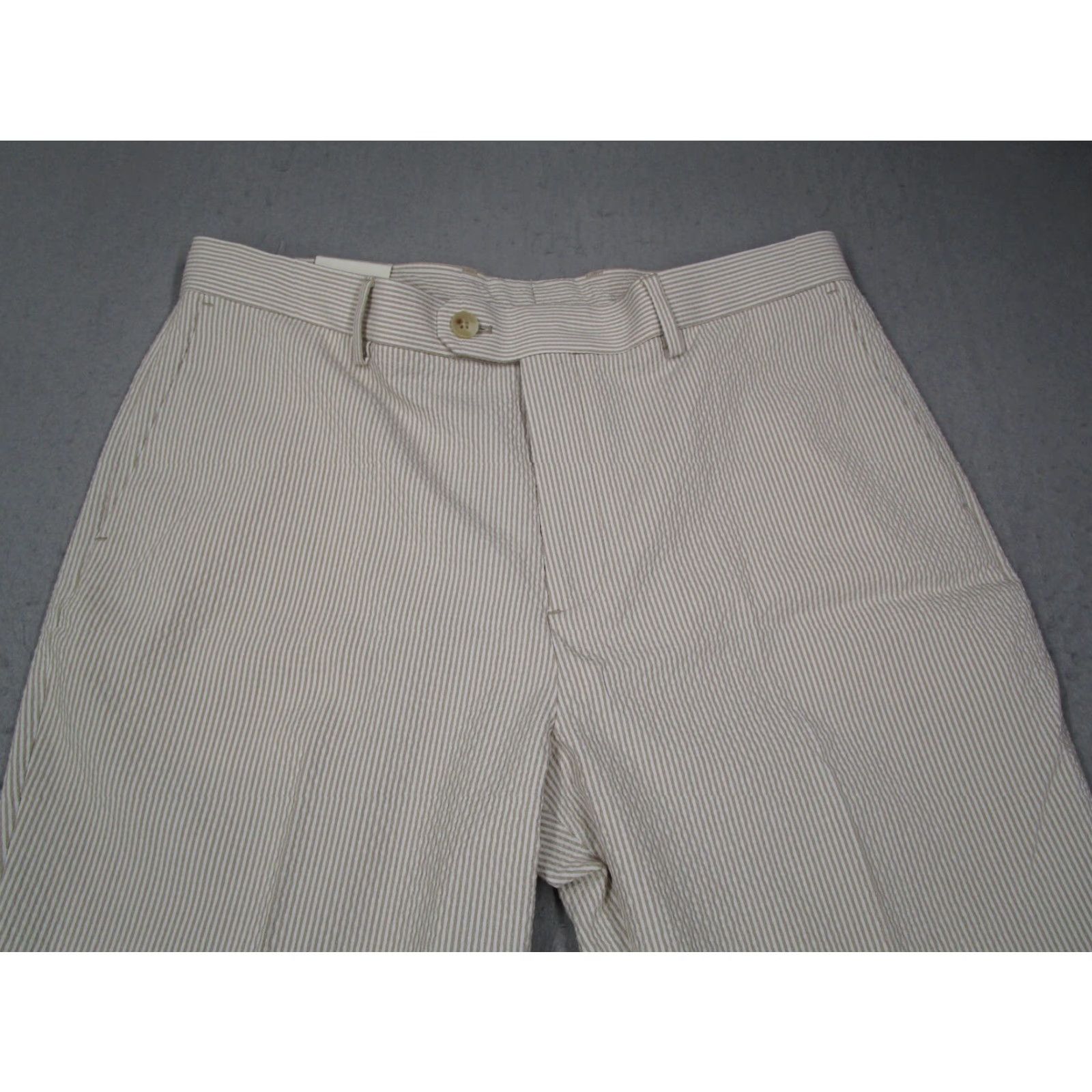 Banana Republic Banana Republic Pants Mens Beige Seersucker Flat Front Tailored Trousers Slim Fit Tapered 36x30 Size US 36 / EU 52 - 2 Thumbnail