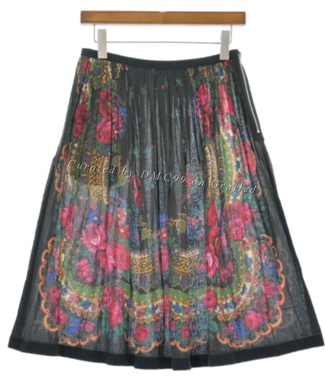 Comme des Garcons Tricot CDG Floral Pleated Midi Skirt | Grailed