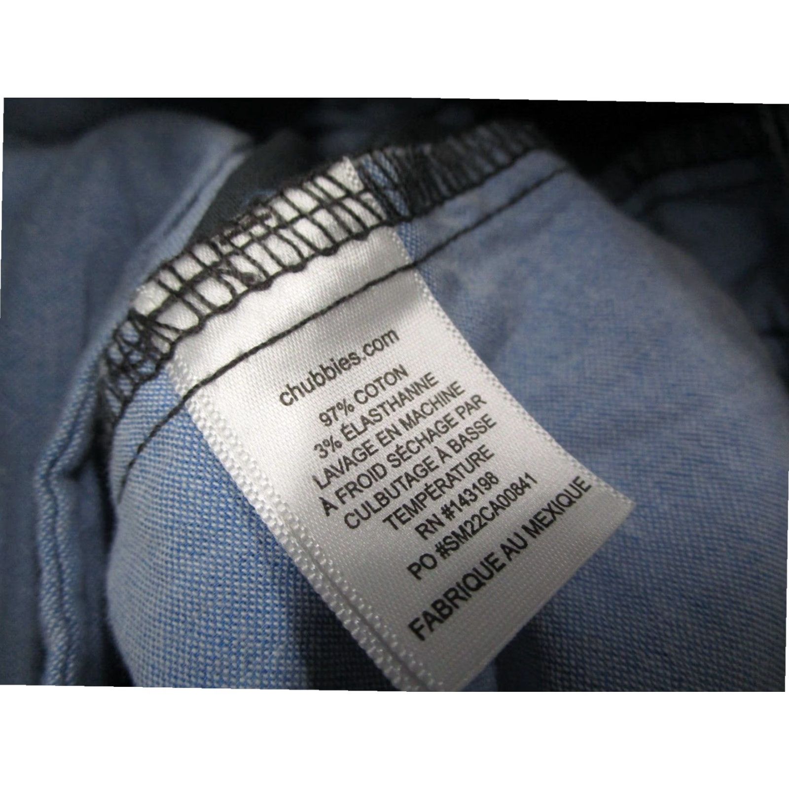 Chubbies Chubbies Mens Relaxed Fit Stretch Twill Chino Pants Large Gray Cotton Blend Size US 33 - 6 Thumbnail