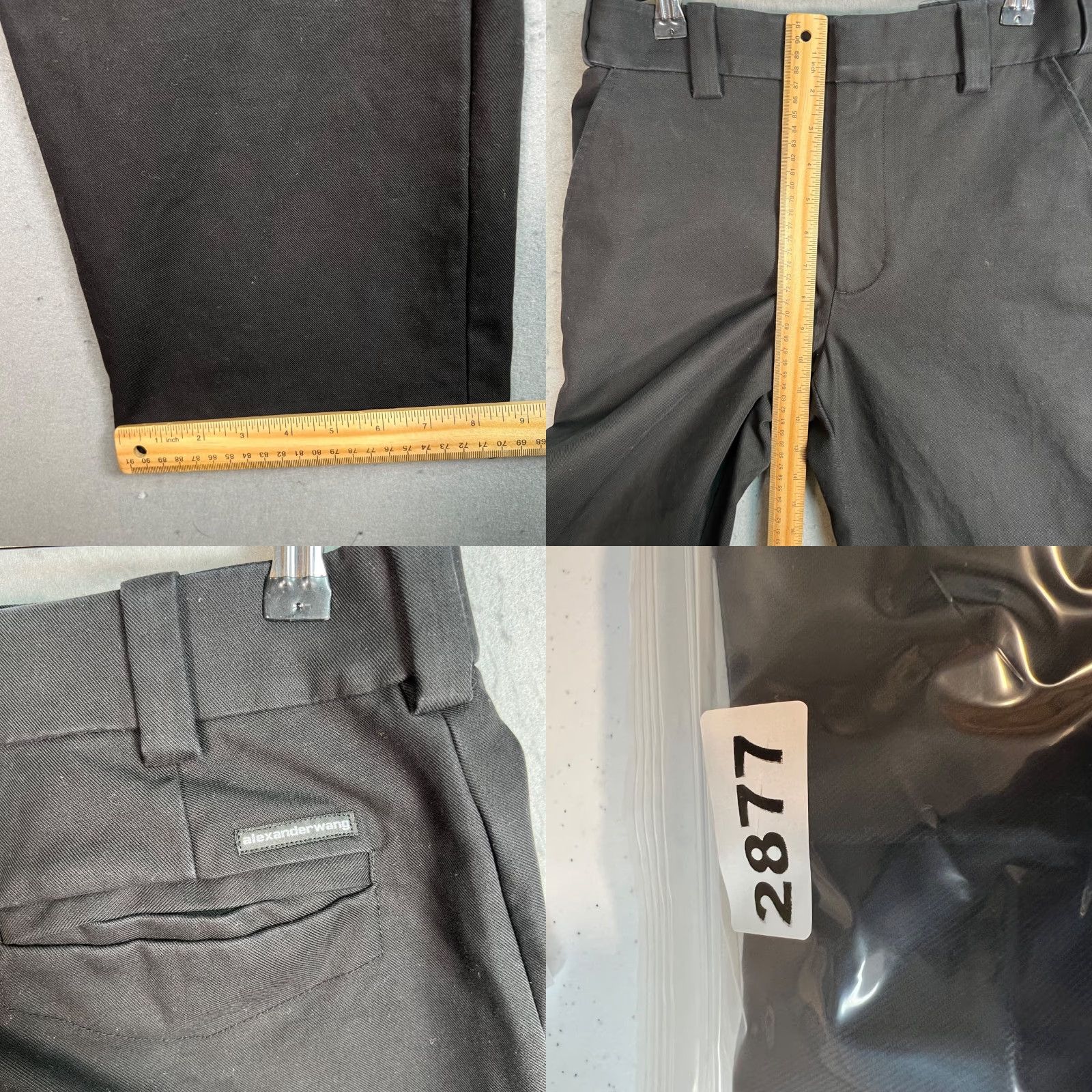 Alexander Wang Alexander Wang Womens Pants Black Cotton High-Waisted Straight Leg Trousers Size 4 Size 27" / US 4 / IT 40 - 8 Thumbnail