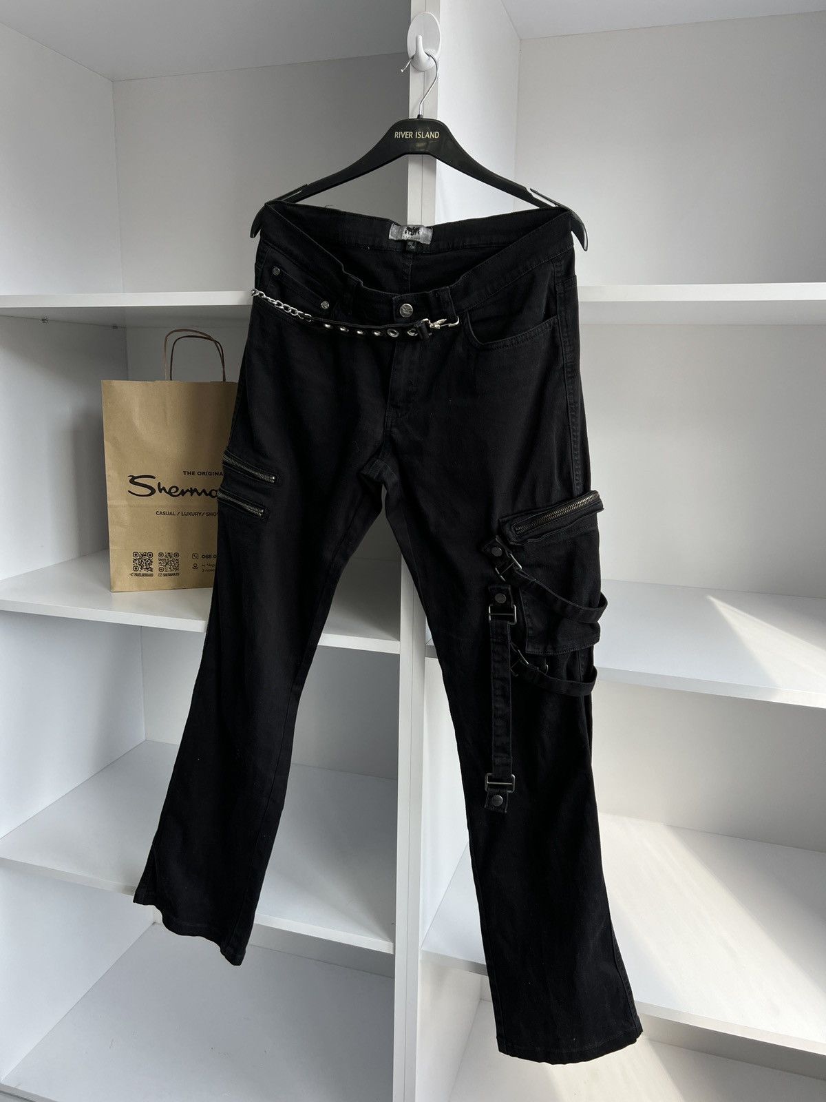 Japanese Brand × Vintage Vintage Y2k Black Japanese Style Pants Size US 32 / EU 48 - 2 Thumbnail