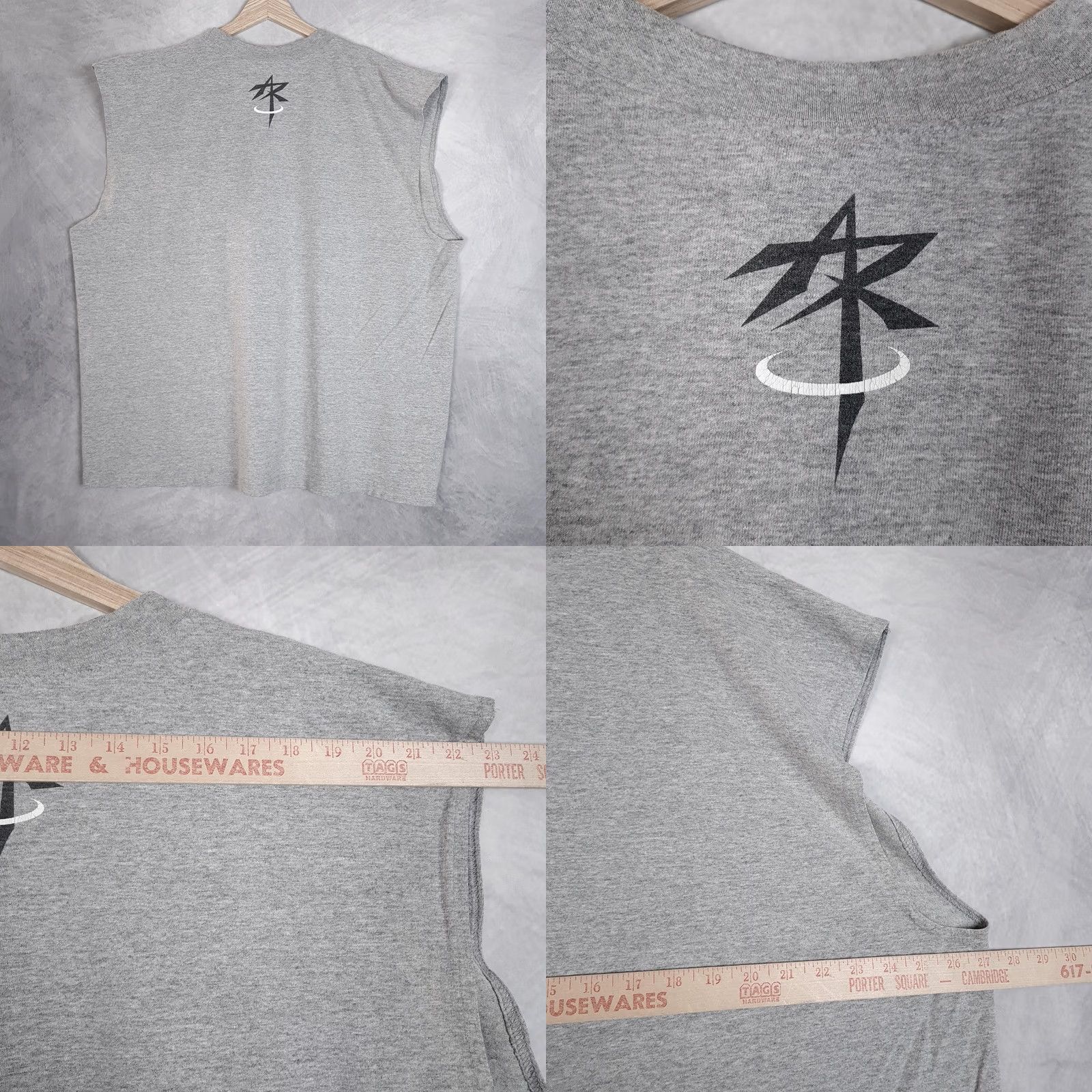 Reebok VINTAGE Reebok Shirt Mens 2XL Gray Sleeveless Muscle Tank Top Crew Neck Graphic Print RBK Back Neck 90% Cotton 10% Polyester Size US XXL / EU 58 / 5 - 9 Thumbnail