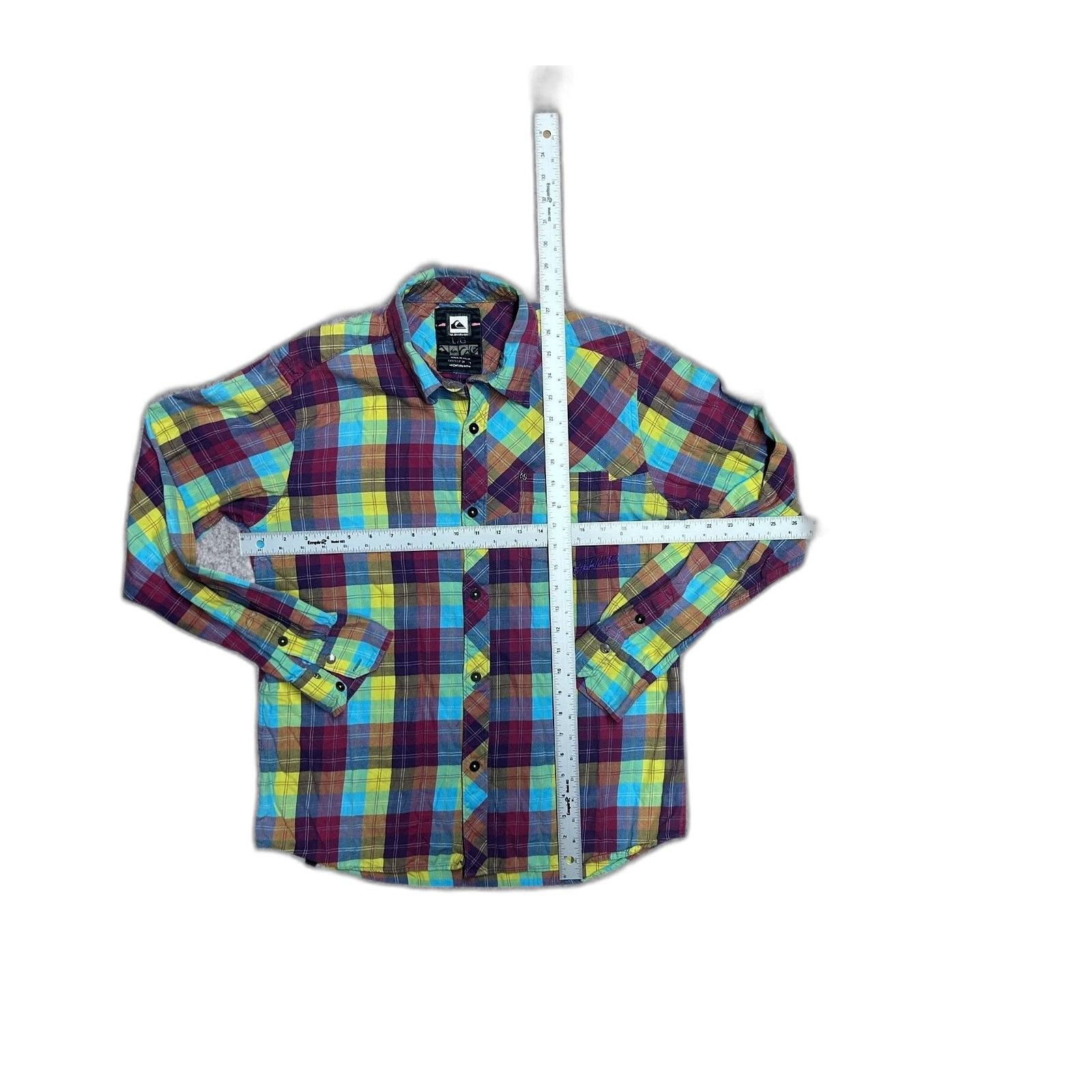 Quiksilver Quicksilver Multicolor Bright Rainbow Plaid Flannel Shirt La Size US L / EU 52-54 / 3 - 3 Thumbnail