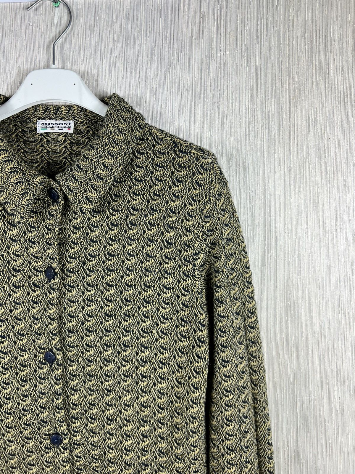 Missoni Vintage 90s Missoni Sport wool knit button up shirt pattern Size M / US 6-8 / IT 42-44 - 3 Thumbnail
