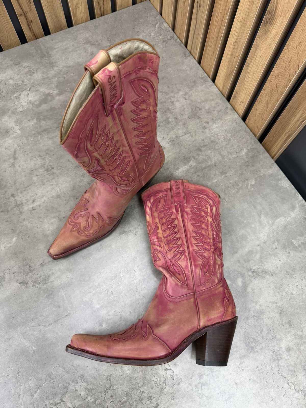 Sancho Boots Sancho Boots Custom Dyed Pink Western Cowboy Boots EU 41 Size US 11 / IT 41 - 16 Thumbnail