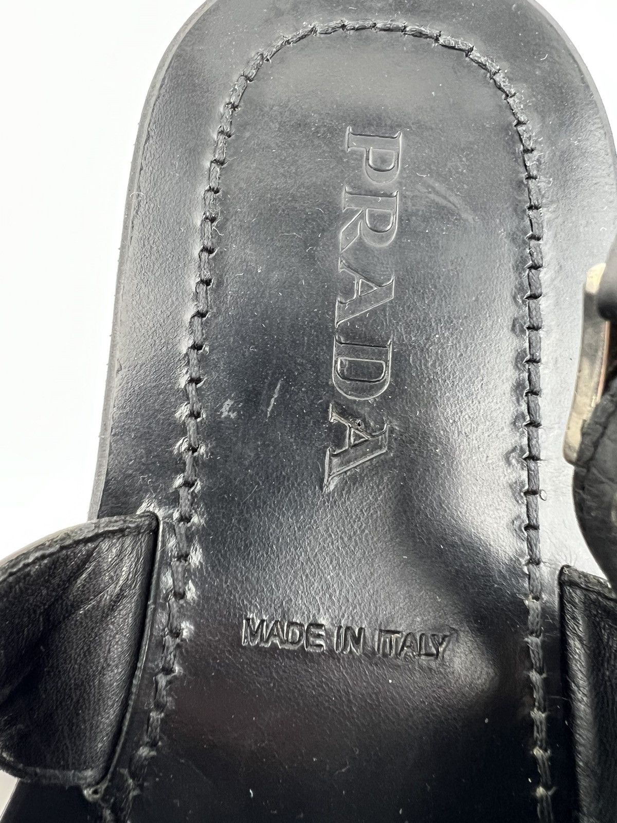 Prada PRADA MILANO Sandals Leather Shoes Straps Logo Black Men’s Size US 9 / EU 42 - 19 Thumbnail