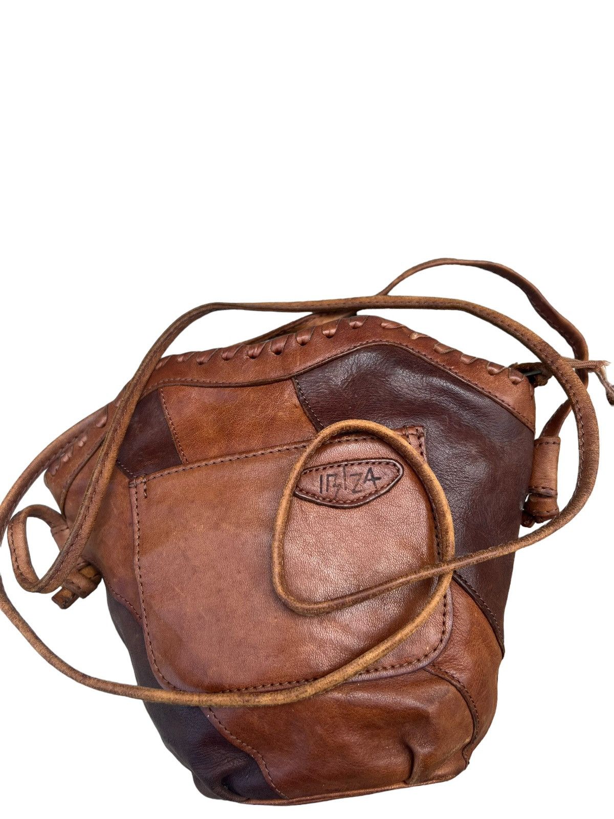 Leather Vintage Ibiza Japan Patina Leather Patchwork Mini Bag Size ONE SIZE - 5 Thumbnail
