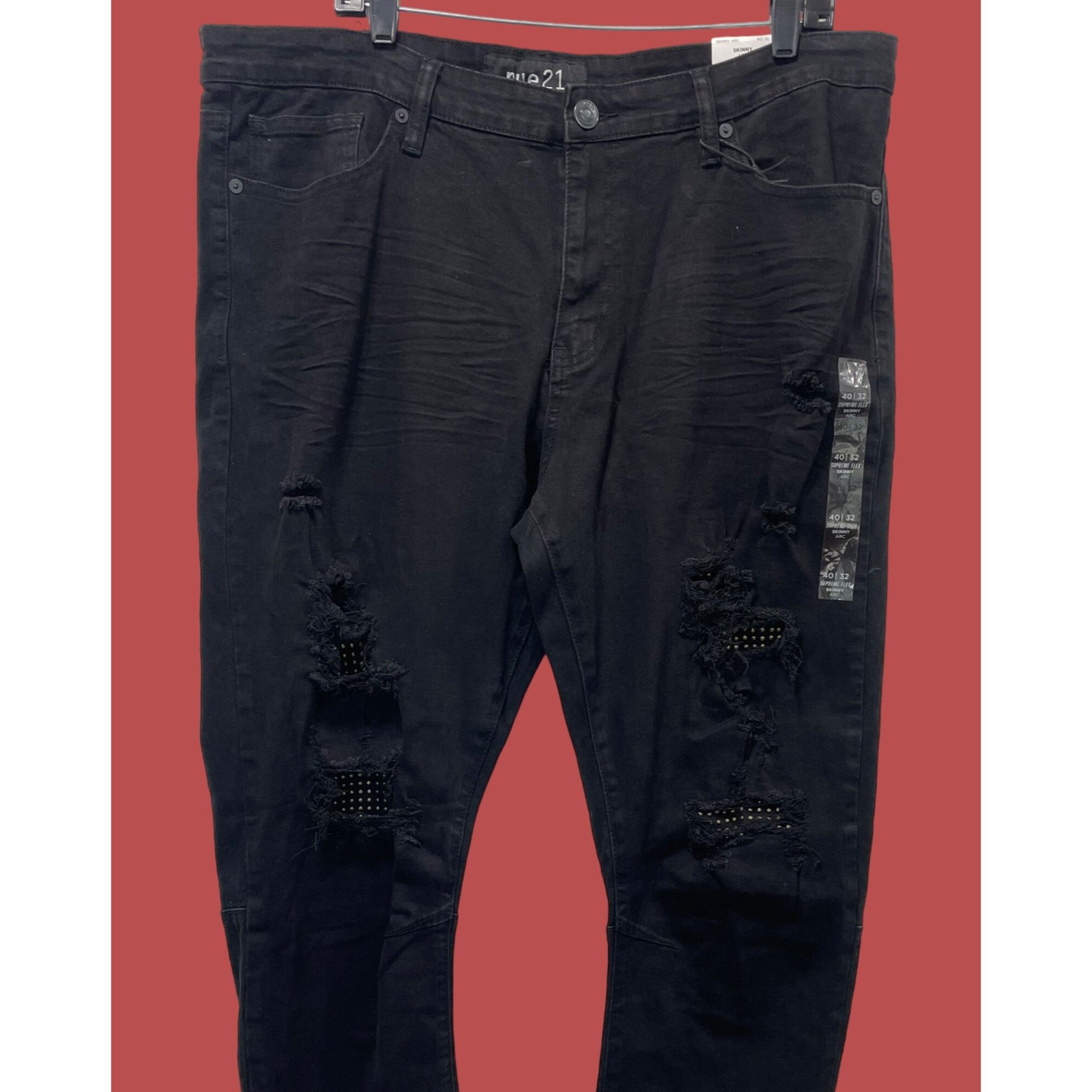 rue21 Rue 21 - Men's Supreme Flex Skinny ARC Jeans Distressed - Bl Size US 40 / EU 56 - 12 Thumbnail