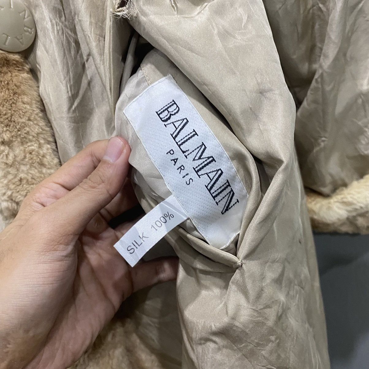 Balmain VINTAGE BALMAIN 1990s Reversible Striped Rabbit Fur Coat L Size L / US 10 / IT 46 - 18 Thumbnail
