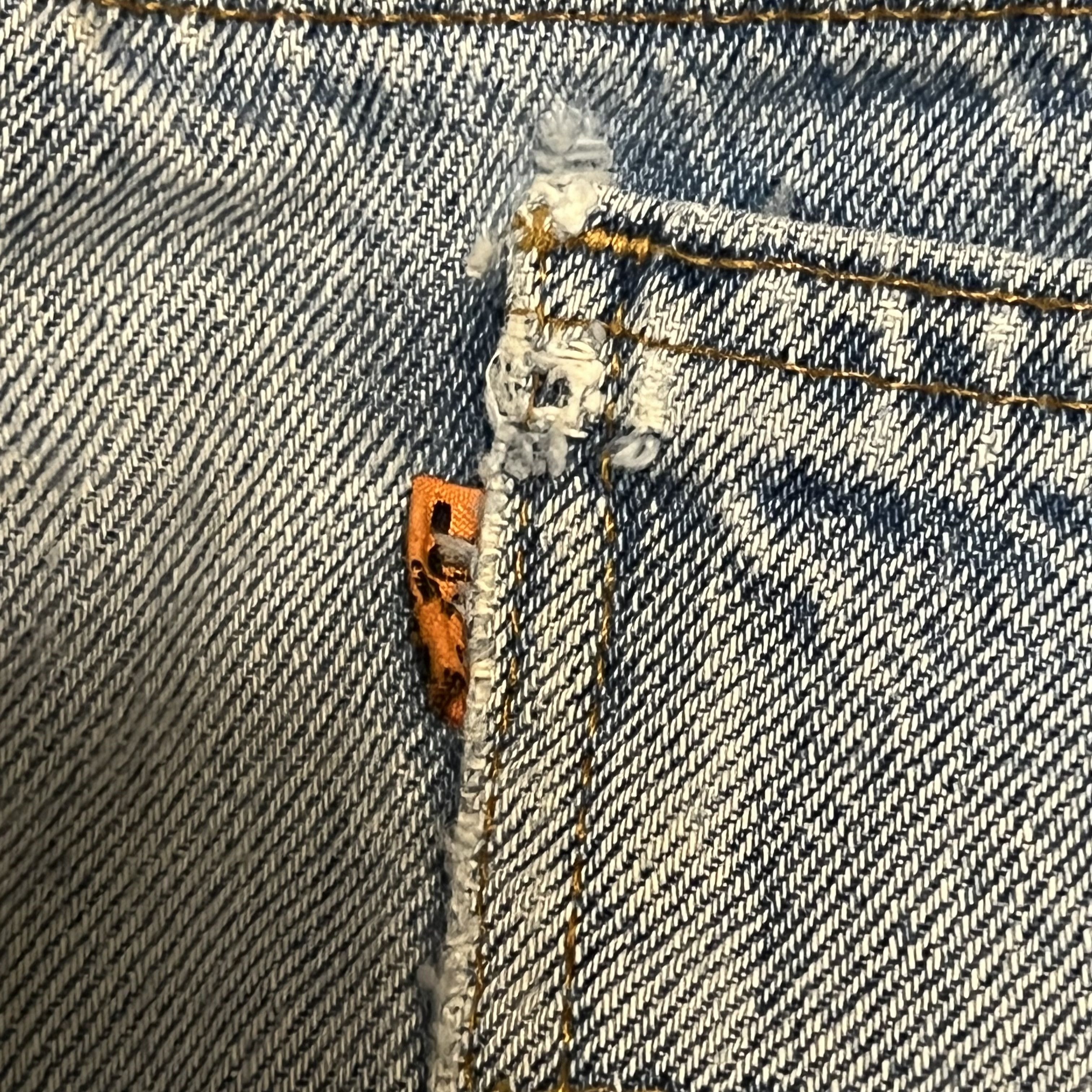 Levi's × Vintage Vintage Levi's 505 Orange Tab Jeans Straight Leg 35x31 90s Size US 35 - 4 Thumbnail