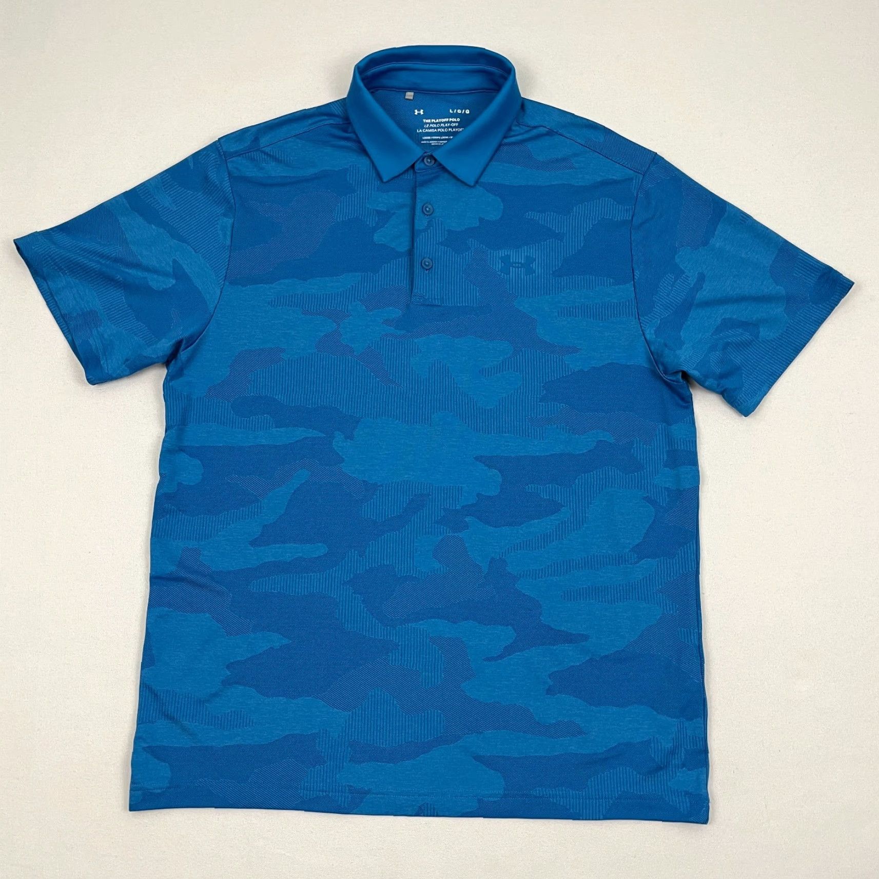 Under Armour Under Armour Playoff Polo Shirt Mens L Blue Camouflage Active Golf Stretch Polo Shirt Mens Blue Camouflage Under Armour Playoff Polo Size US L / EU 52-54 / 3 - 4 Thumbnail
