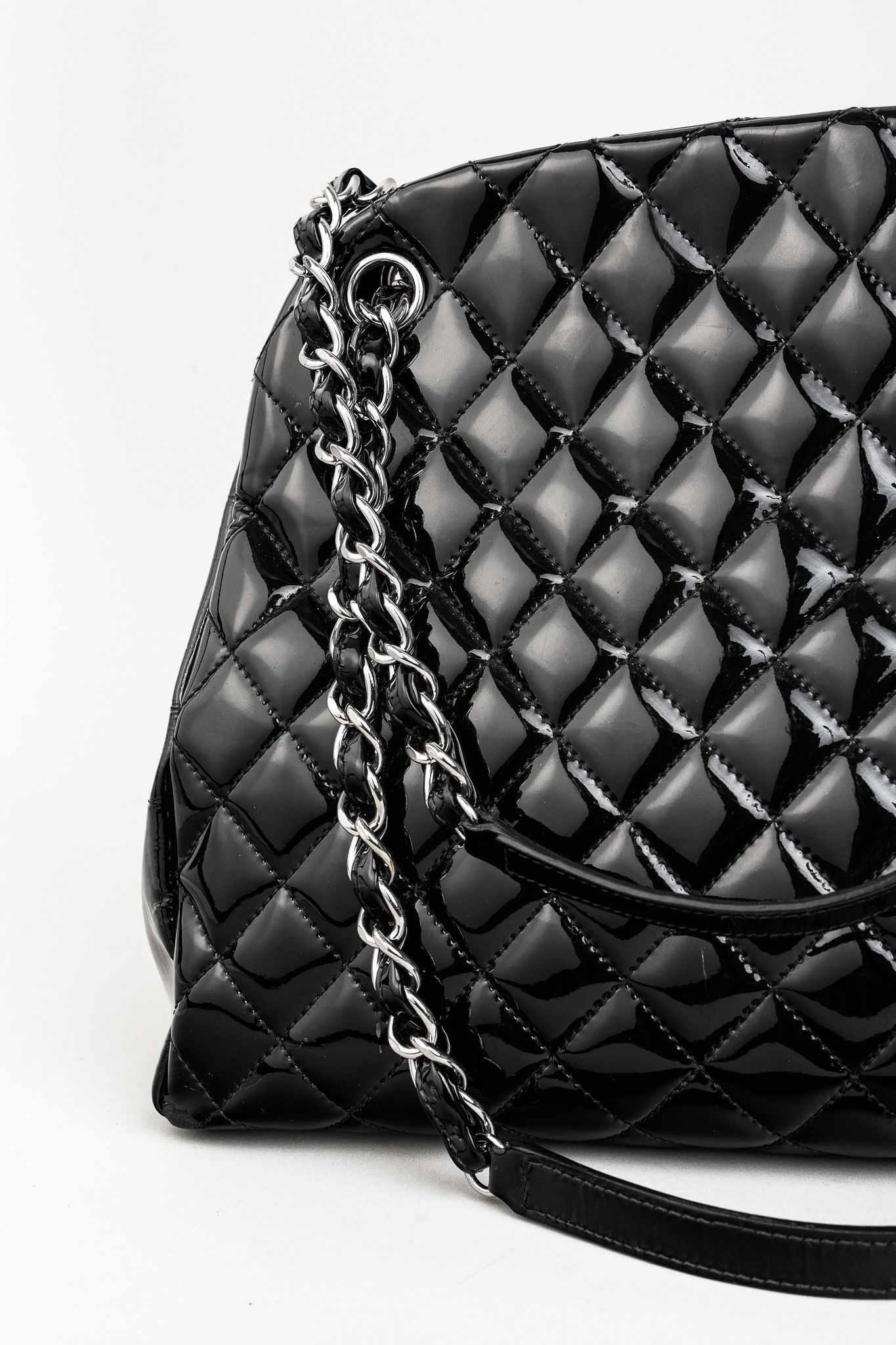 Chanel Chanel Just Mademoiselle Quilted Patent Leather Handbag Size ONE SIZE - 7 Thumbnail