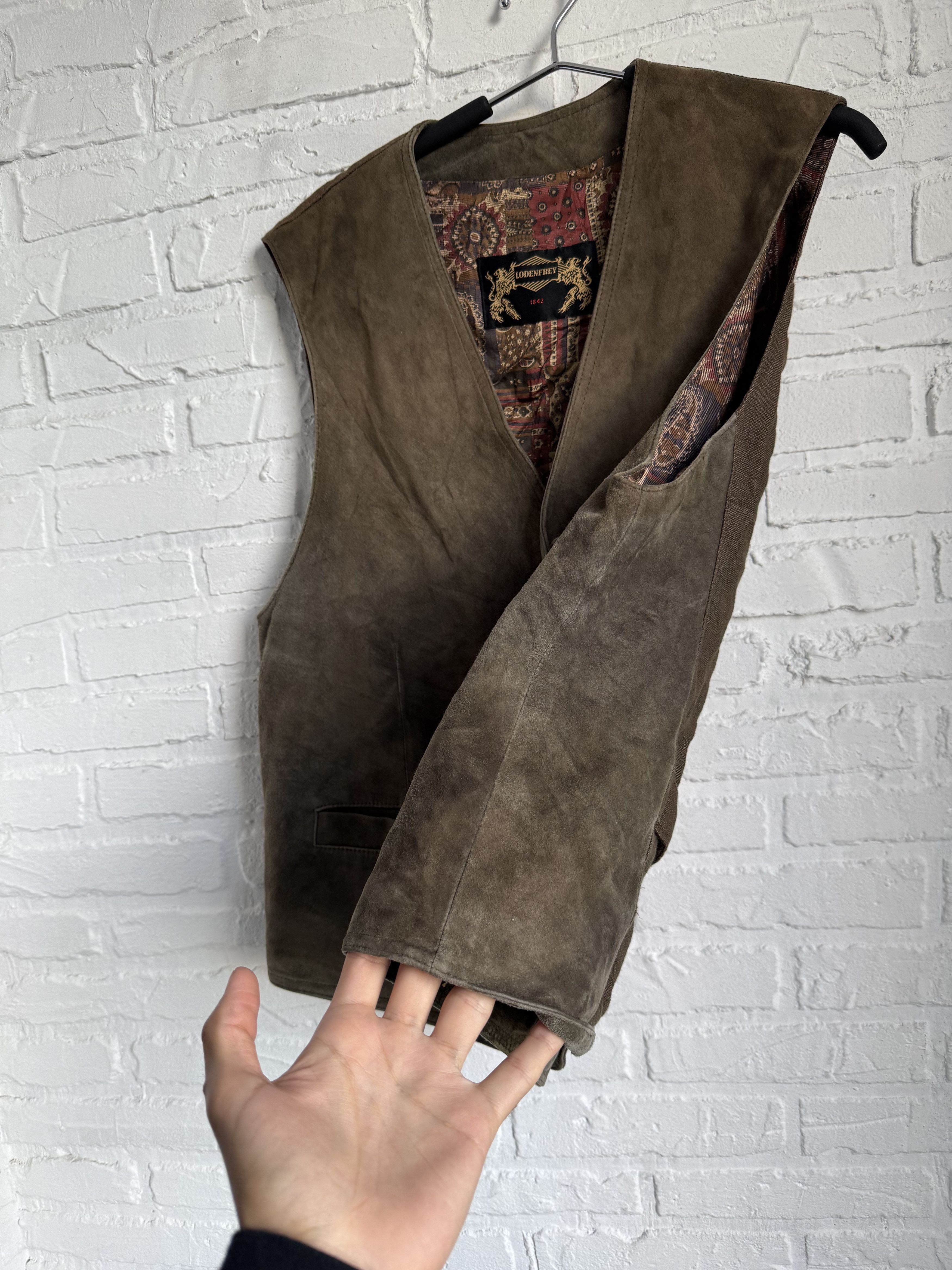 Other Lodenfrey munchen traditional leather linen vest Size US L / EU 52-54 / 3 - 4 Thumbnail
