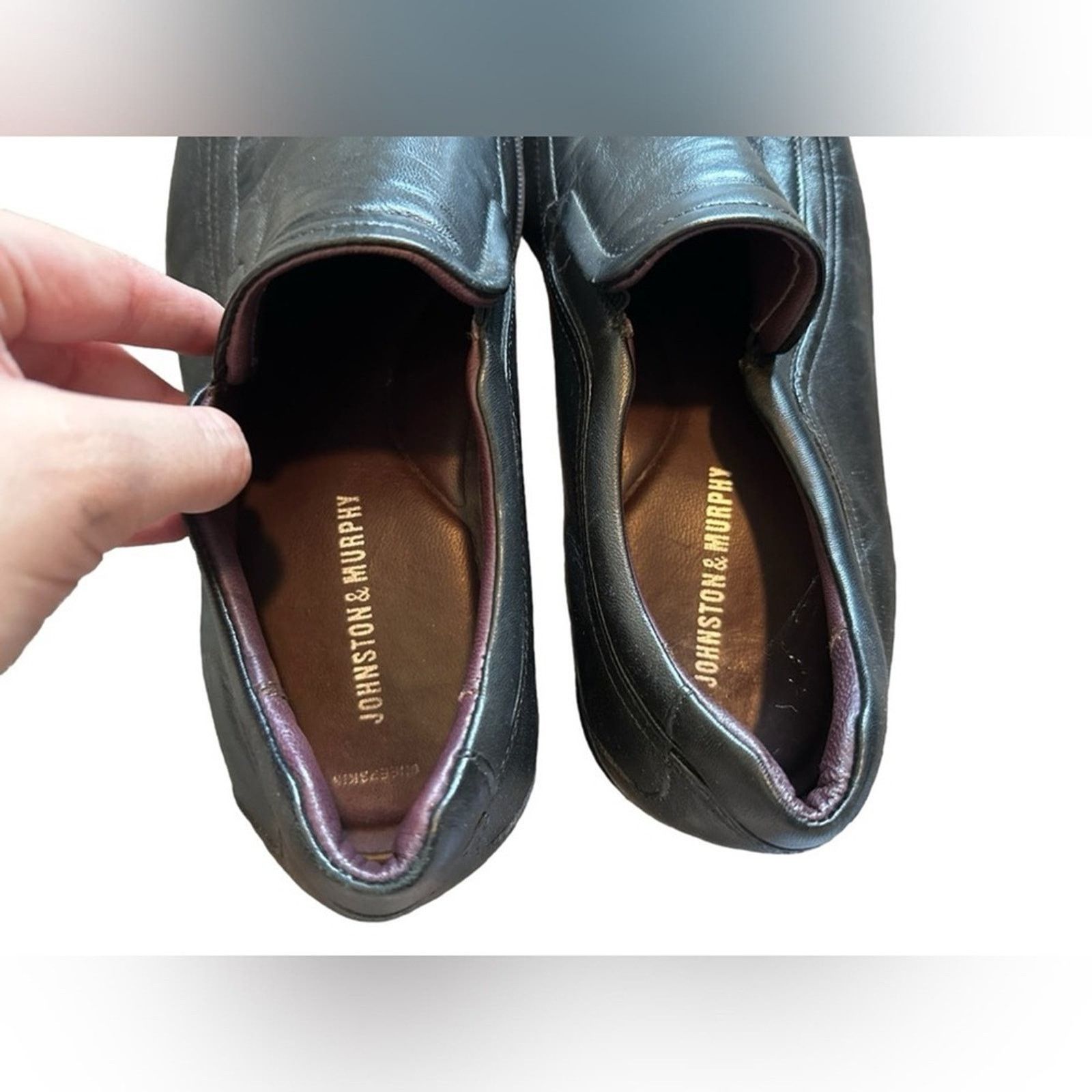 Johnston & Murphy Johnston & Murphy Men's Black Leather Dress Shoes Size 11.5 Size US 11.5 / EU 44-45 - 6 Thumbnail