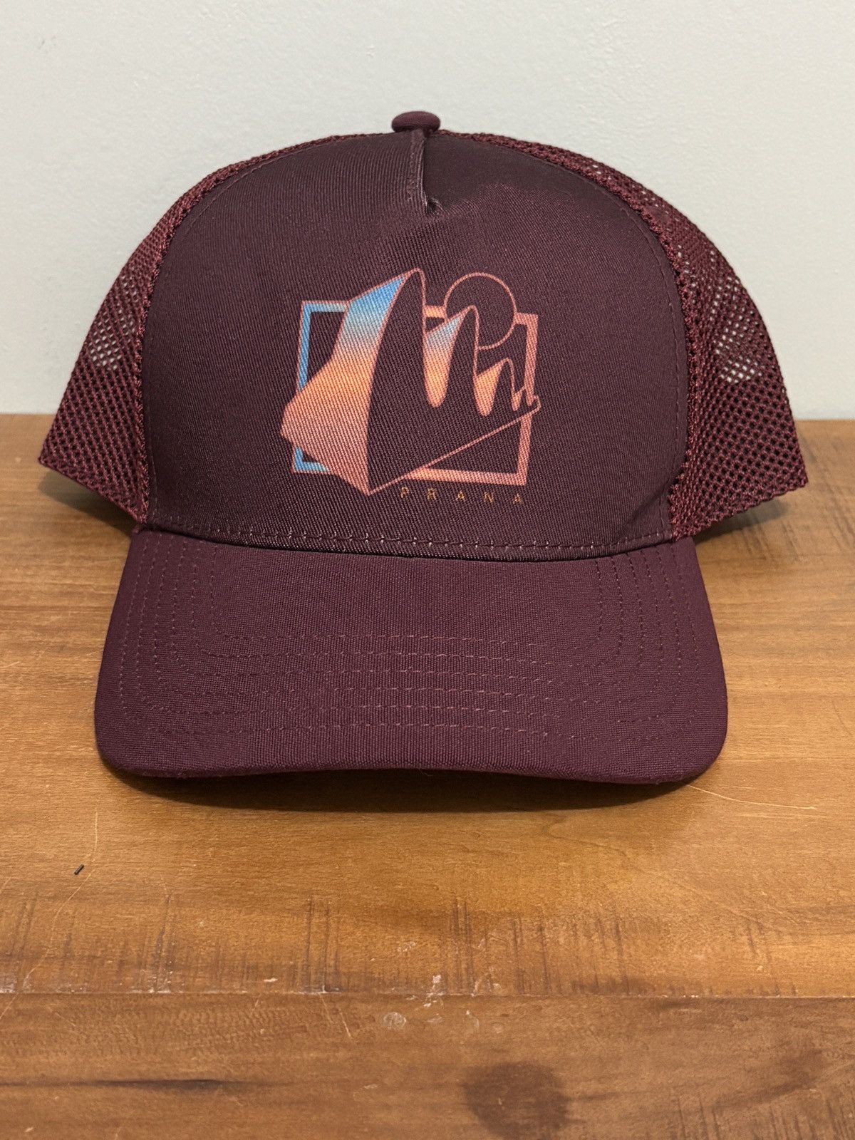 Prana Prana Maroon Mesh Trucker Hat with Gradient Logo Size ONE SIZE - 1 Thumbnail