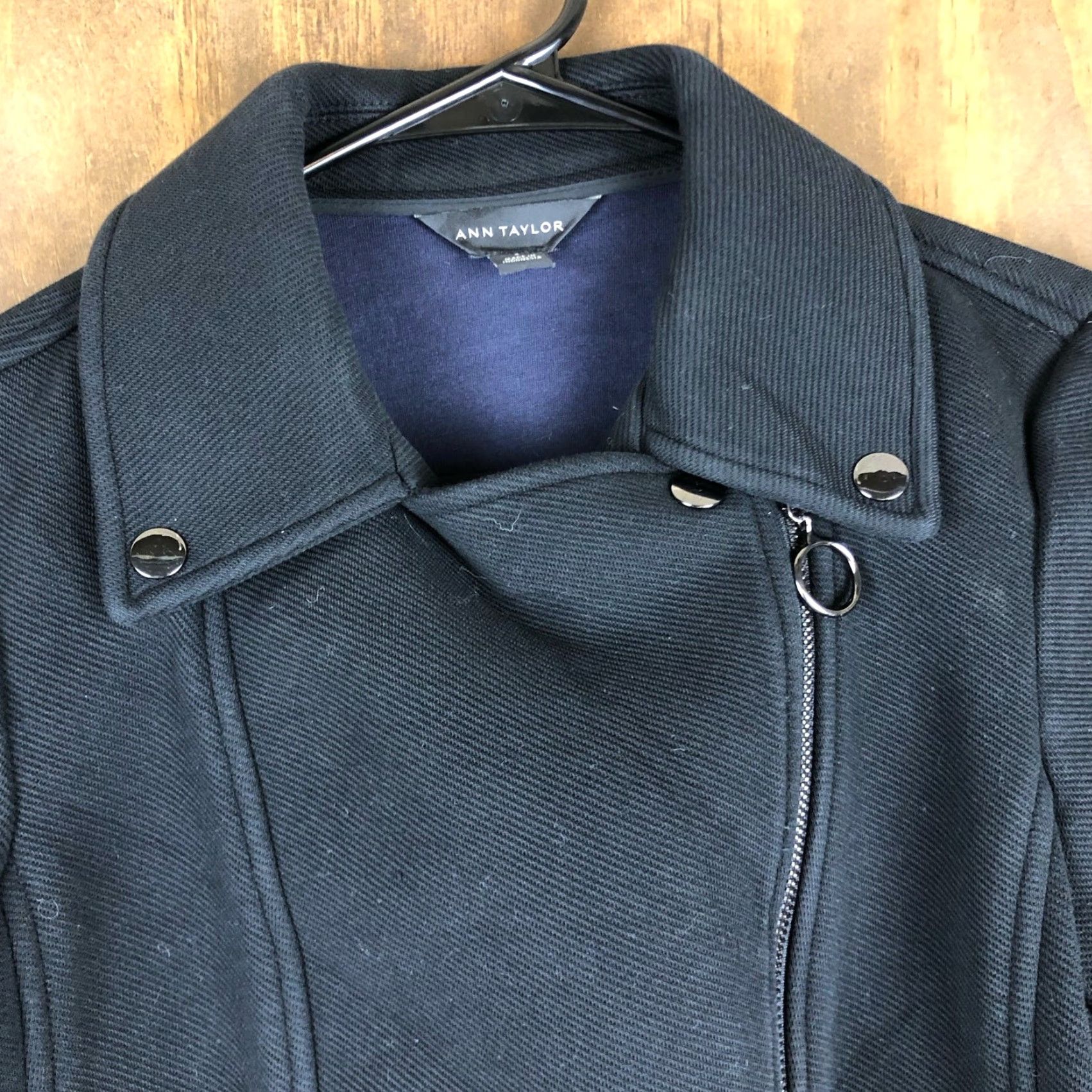 Ann Taylor Ann Taylor LOFT Womens Jacket Black Dark Academia Momcore Bikercore Size 2 Size XS / US 0-2 / IT 36-38 - 2 Thumbnail